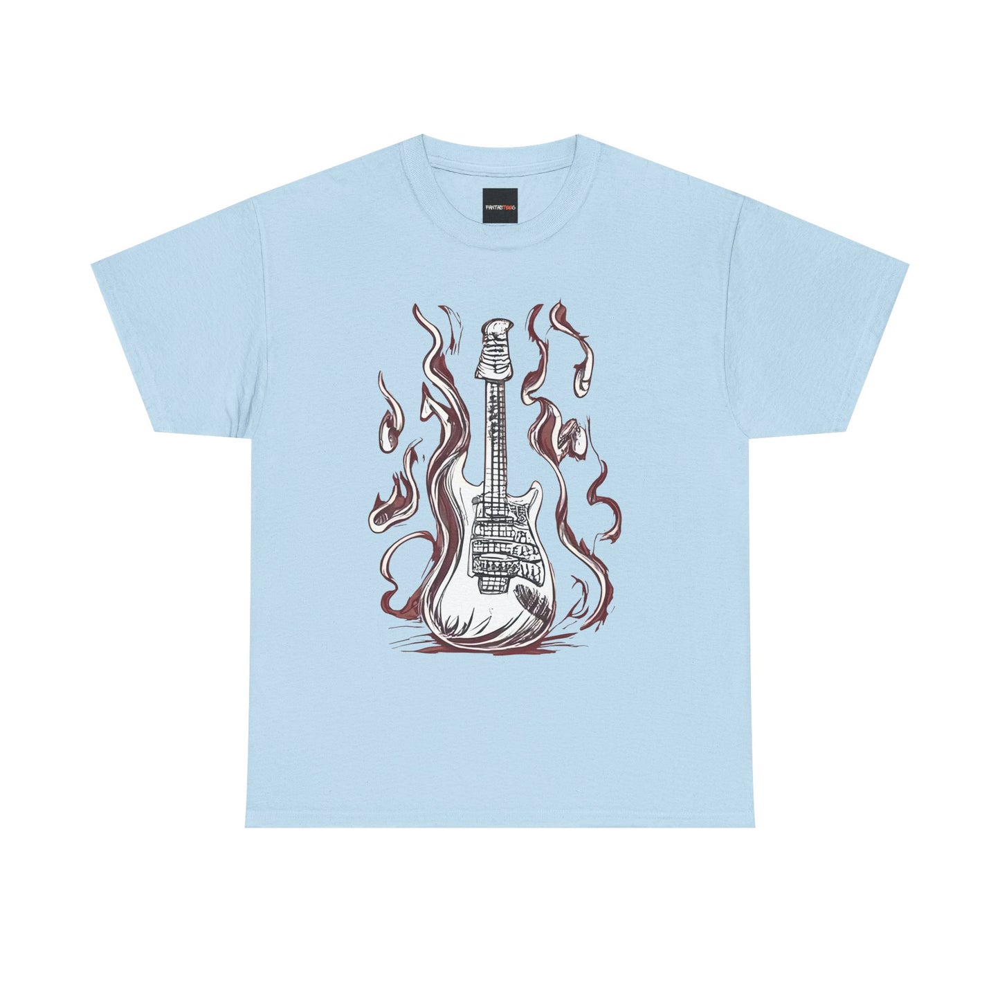 Guitar Flames Unisex Tee, Awesome Guitar sketch design, cool gift, Music tshirt