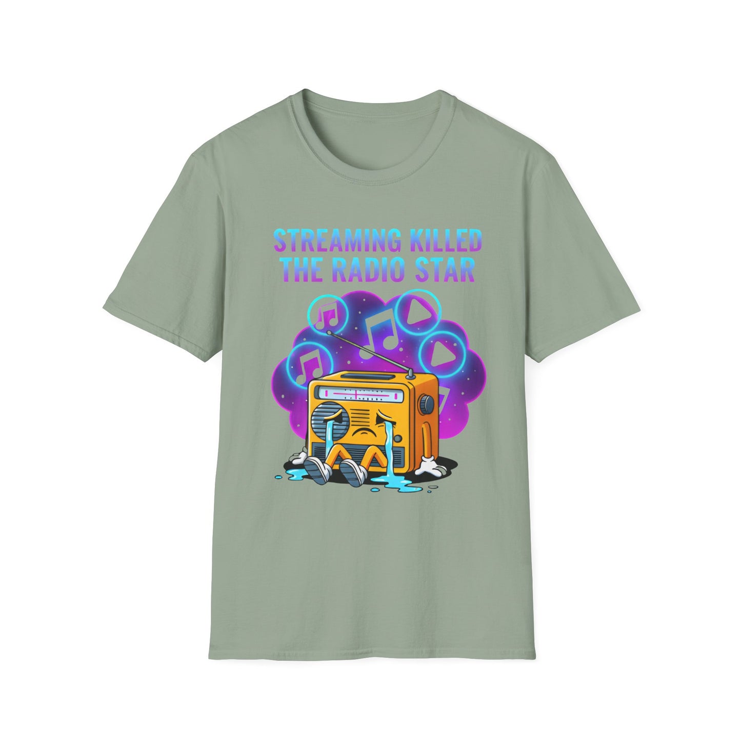 Streaming Killed the Radio Star, Retro Music Themed T-Shirt, Music Lover Gift, Stylish Tee,Unique Music T-Shirt, Gift for Musicians.