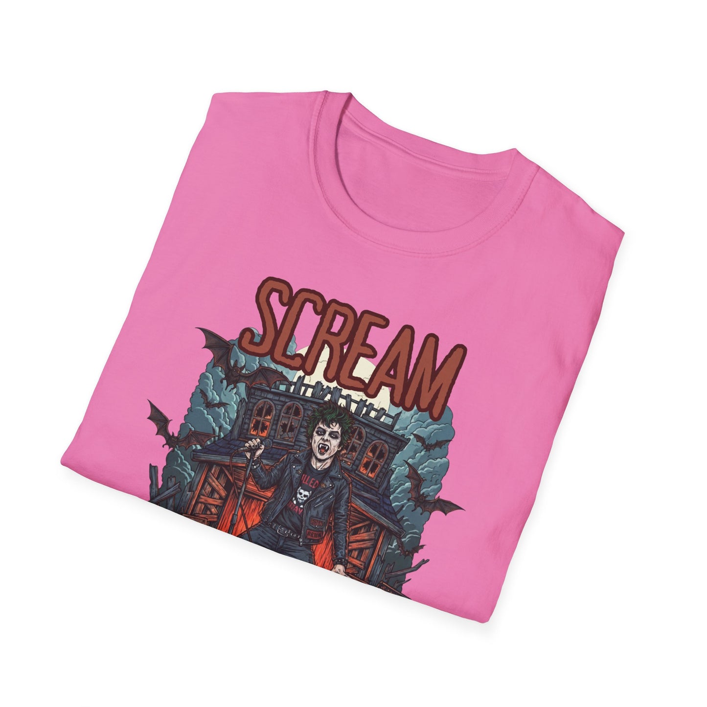 Halloween Themed Unisex T-Shirt, Casual Graphic Tee, Fall Fashion, Perfect for Costume Parties, Scream Day Celebration, Unique Gift Idea