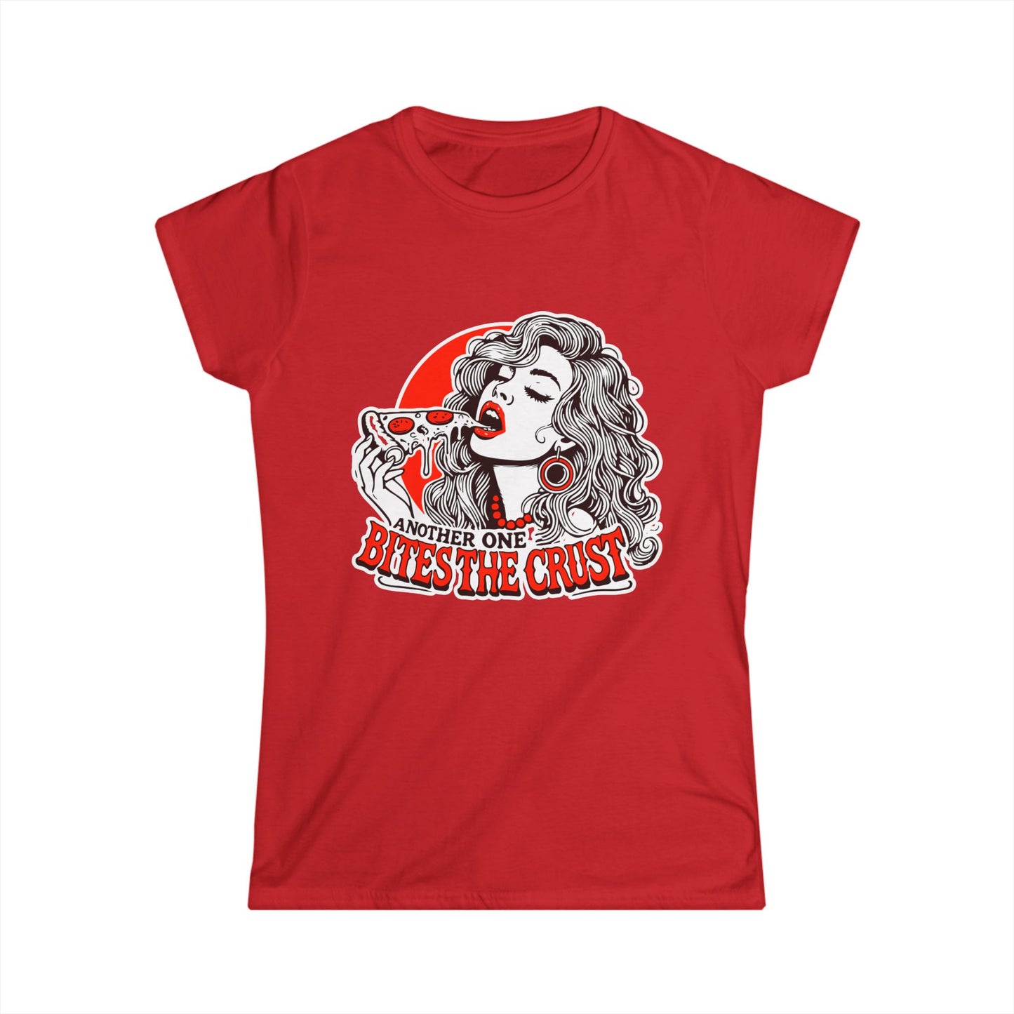 Women's Softstyle Tee, Another one bites the crust T-Shirt, Perfect Gift for Foodies, Casual Wear