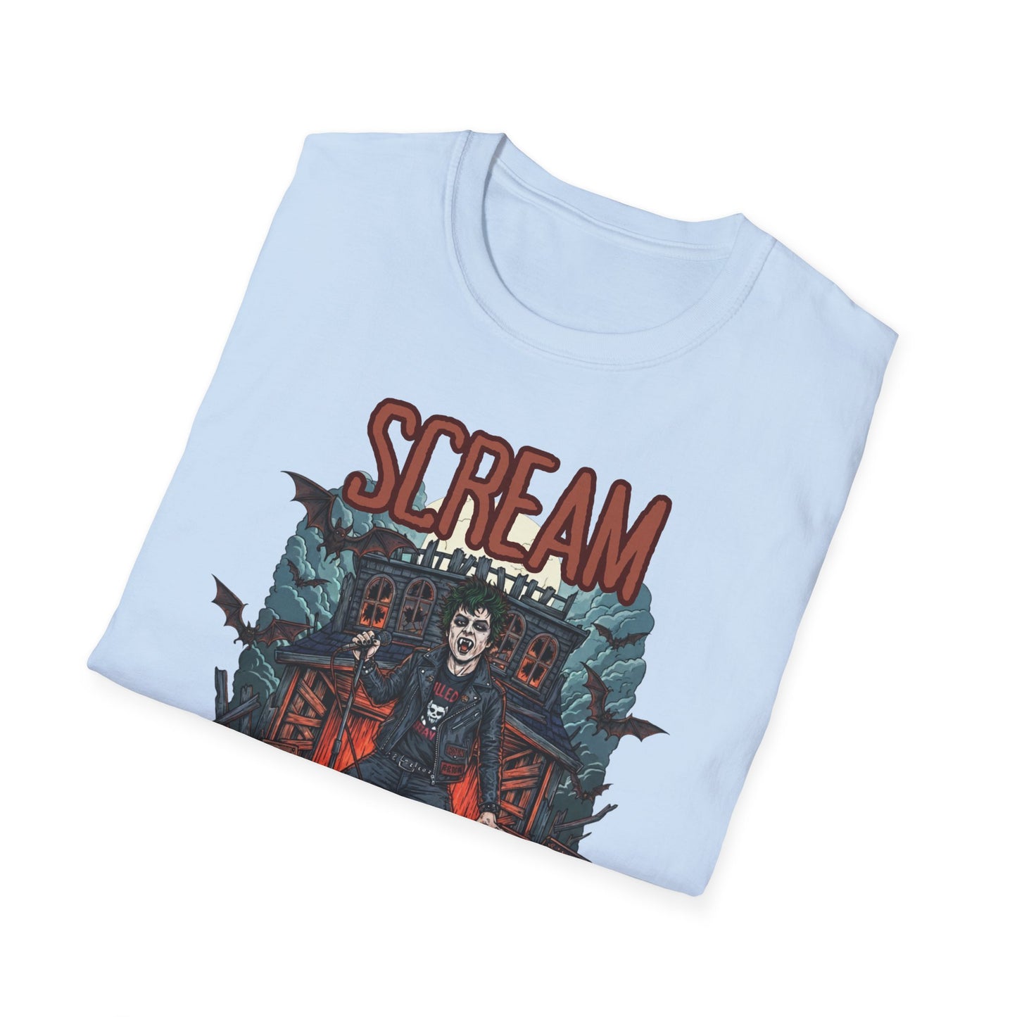 Halloween Themed Unisex T-Shirt, Casual Graphic Tee, Fall Fashion, Perfect for Costume Parties, Scream Day Celebration, Unique Gift Idea