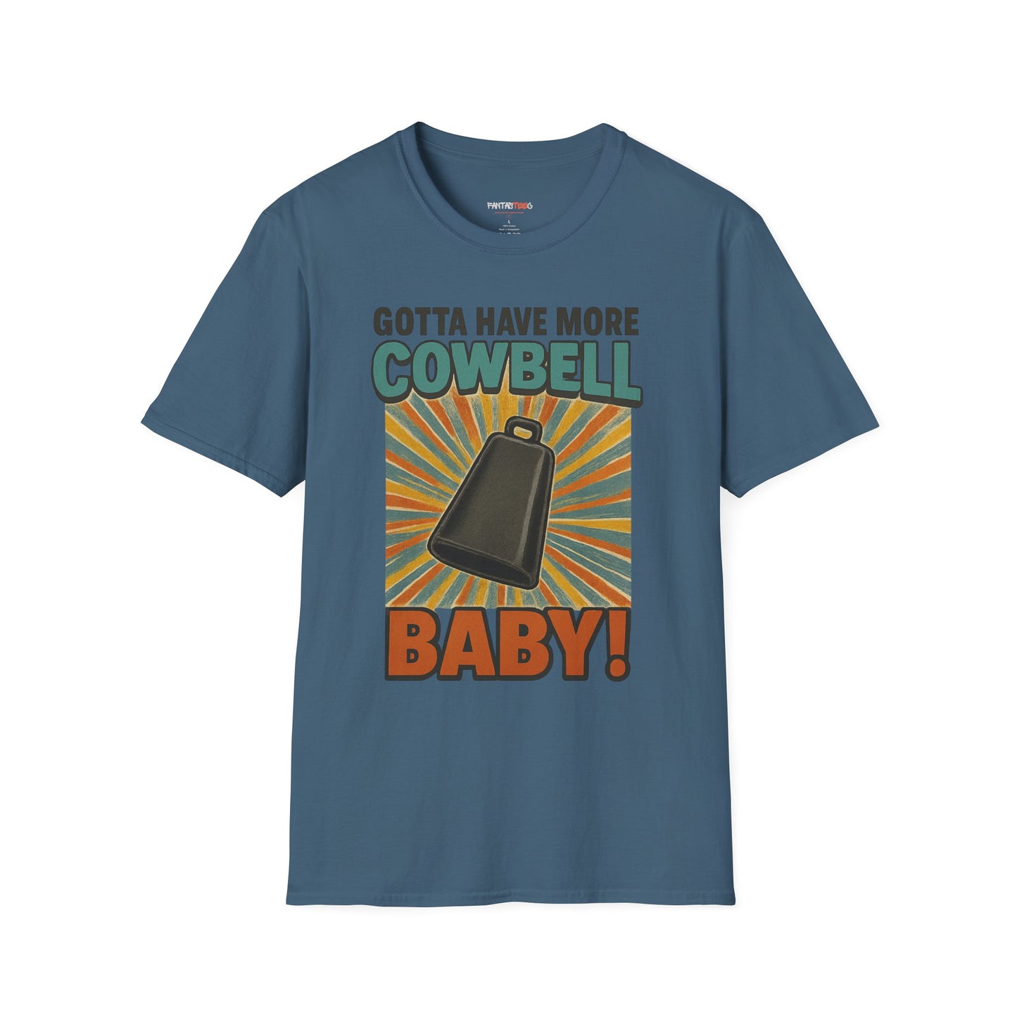 Gotta Have More Cowbell Rainbow T-Shirt, Funny T-Shirt, Unisex Graphic Tee, Music Lover Gift, Whimsical Apparel, Fun Humor Shirt