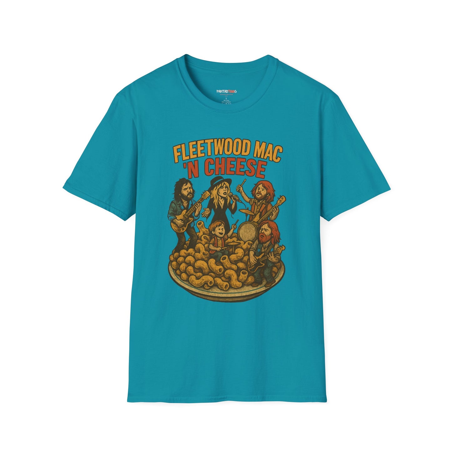 Funny Music-Themed T-Shirt, Fleetwood Mac 'n Cheese Graphic Tee, Unisex Tee for Foodies, Gift for Music Lovers, Casual Wear, Festival Shirt