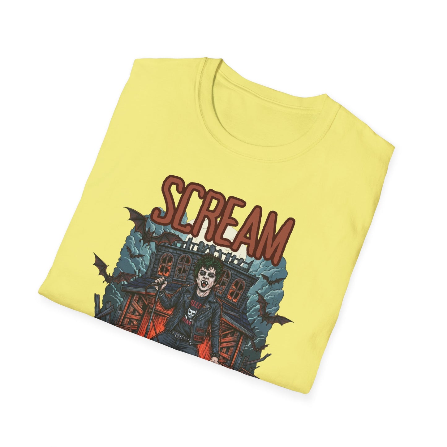Halloween Themed Unisex T-Shirt, Casual Graphic Tee, Fall Fashion, Perfect for Costume Parties, Scream Day Celebration, Unique Gift Idea