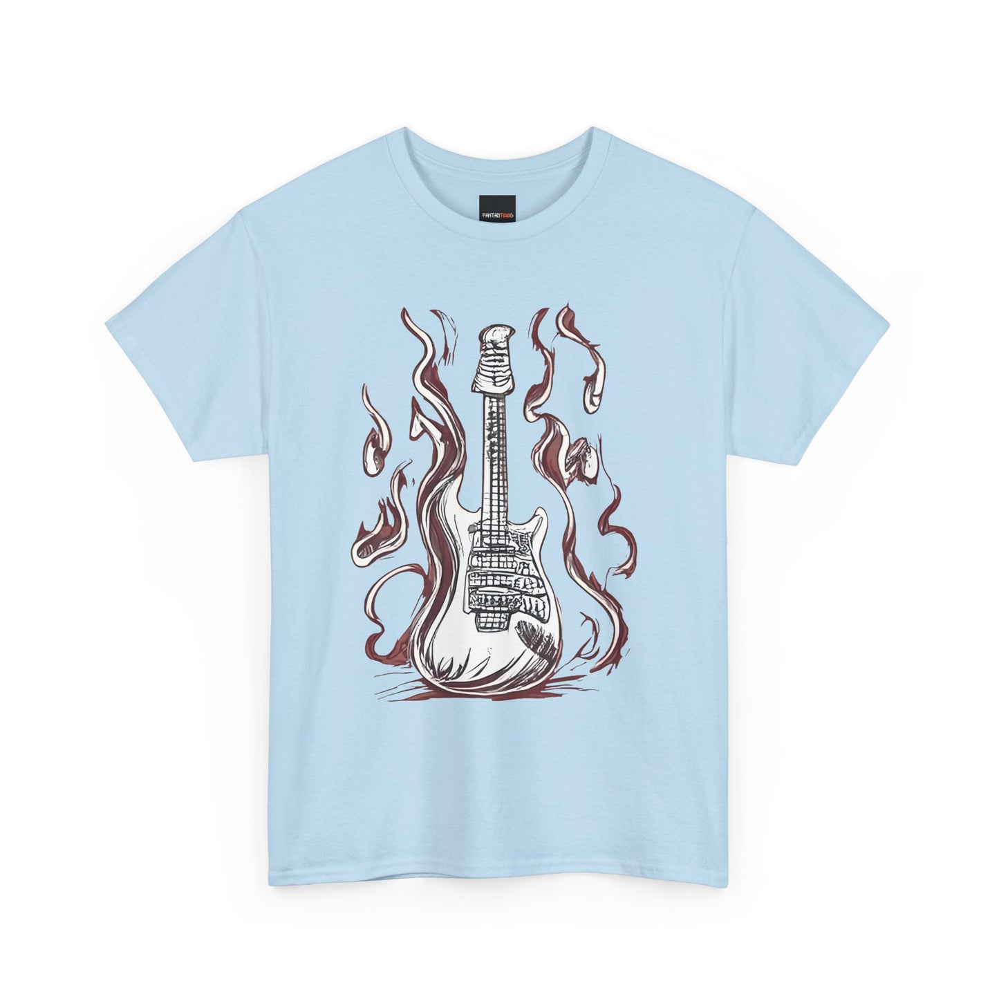 Guitar Flames Unisex Tee, Awesome Guitar sketch design, cool gift, Music tshirt