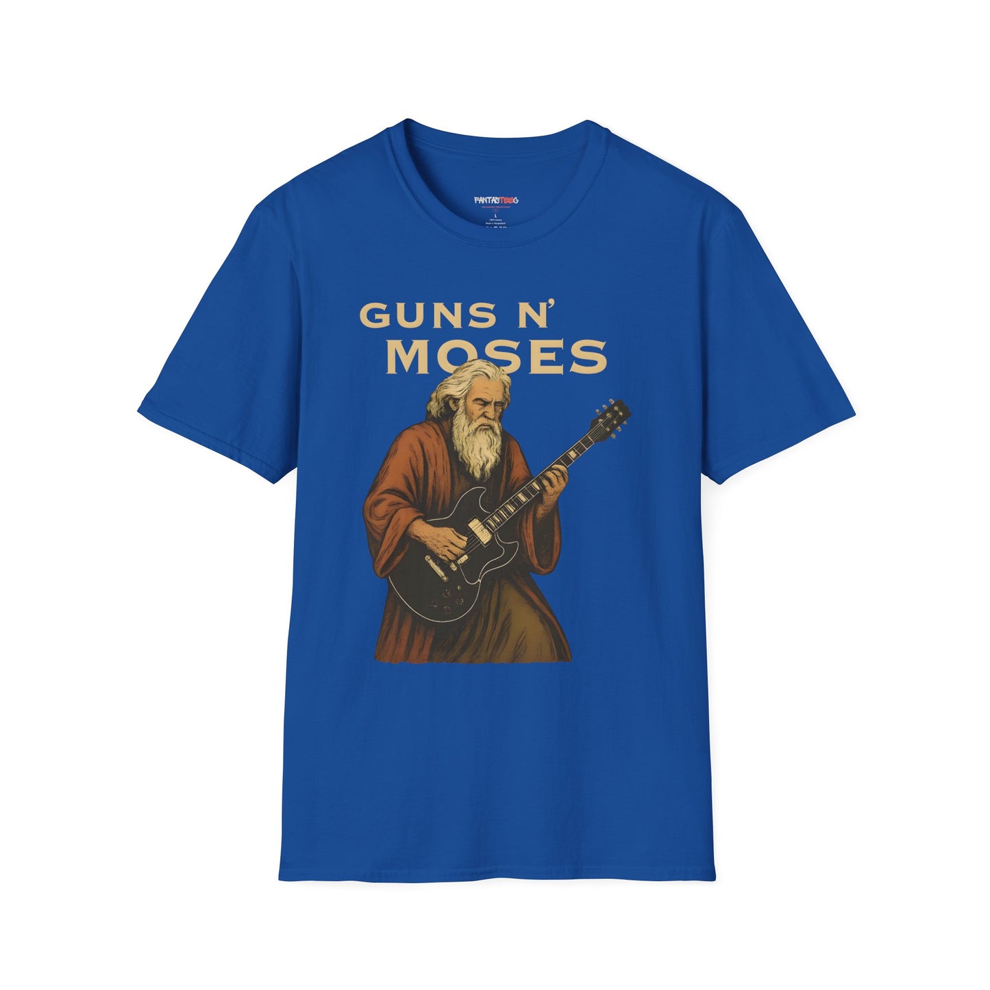 Guns N' Moses Graphic Tee - Unique Music Inspired Unisex Softstyle T-Shirt for Concerts, Gifting, Casual Wear, Music Lovers, Festivals