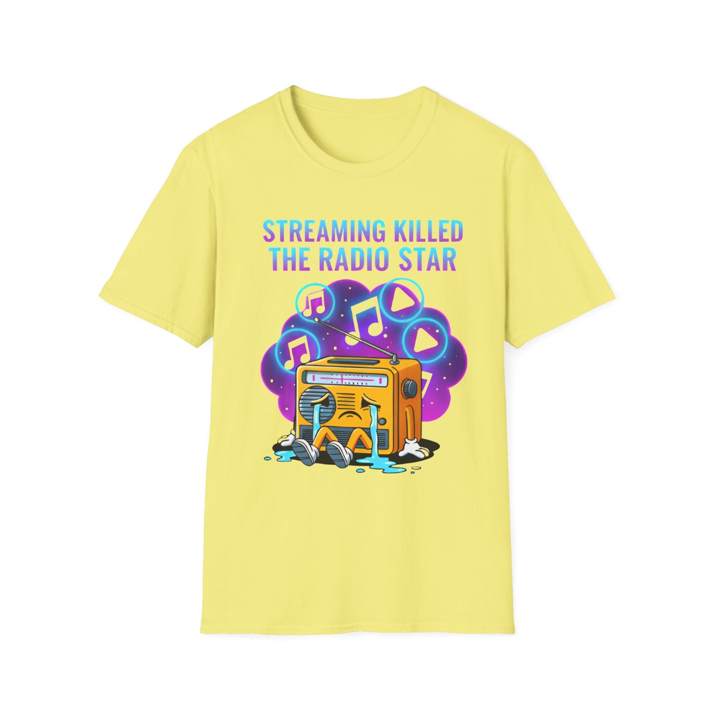 Streaming Killed the Radio Star, Retro Music Themed T-Shirt, Music Lover Gift, Stylish Tee,Unique Music T-Shirt, Gift for Musicians.
