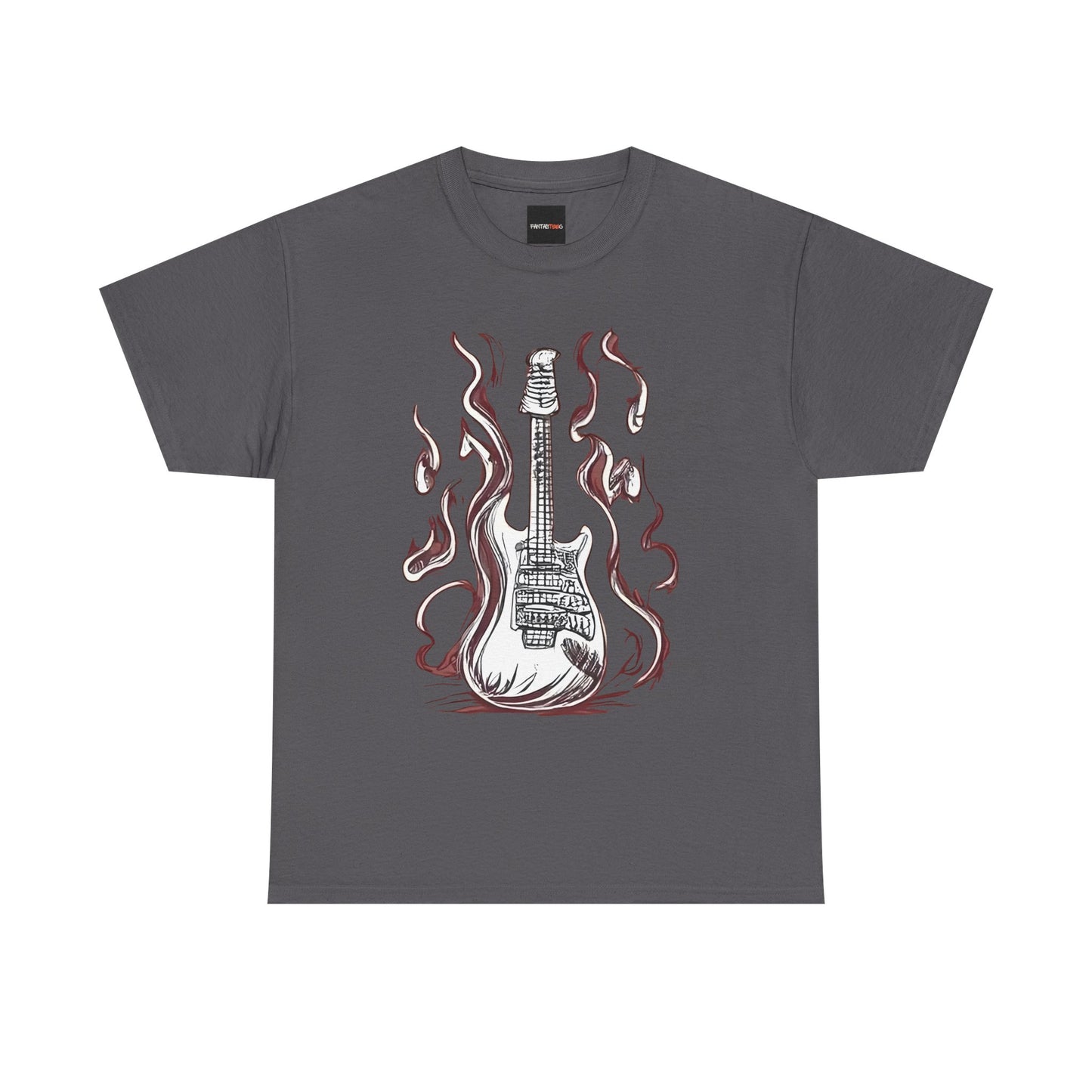 Guitar Flames Unisex Tee, Awesome Guitar sketch design, cool gift, Music tshirt
