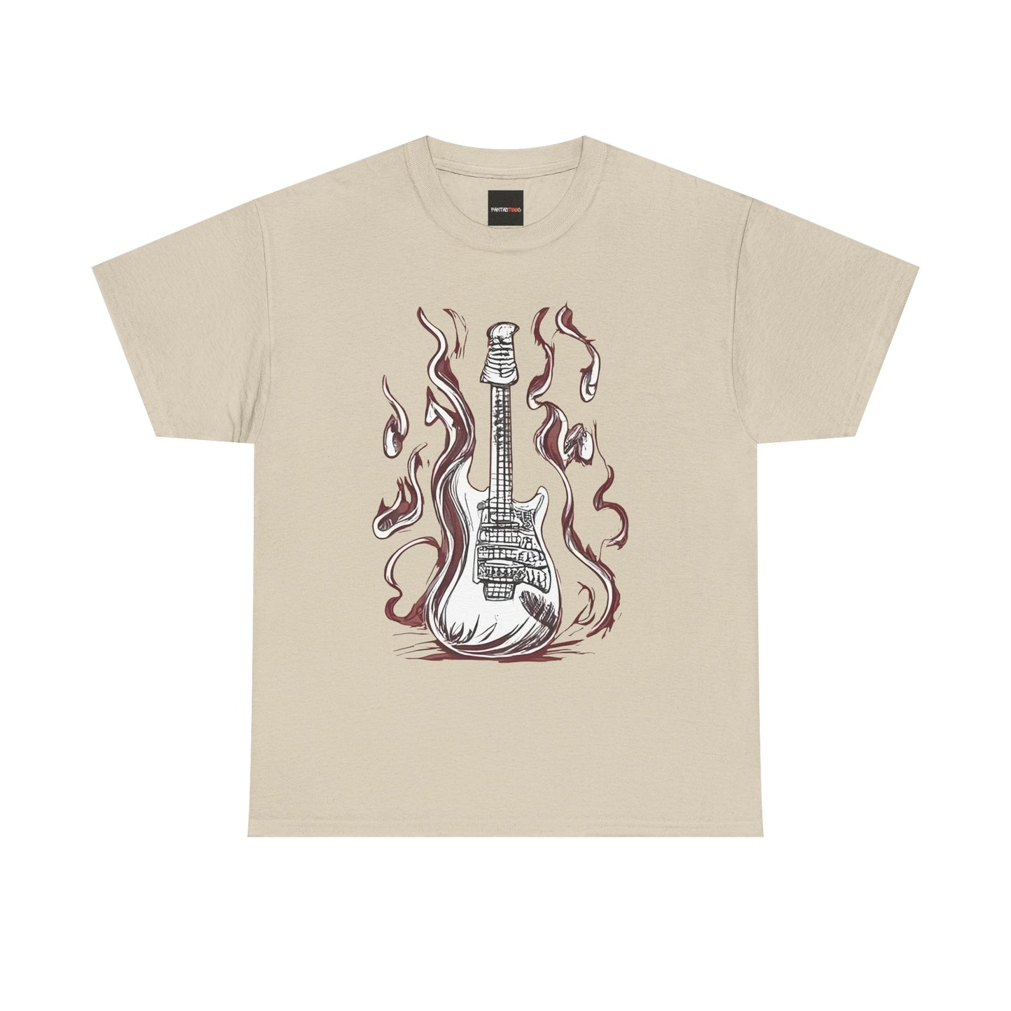Guitar Flames Unisex Tee, Awesome Guitar sketch design, cool gift, Music tshirt