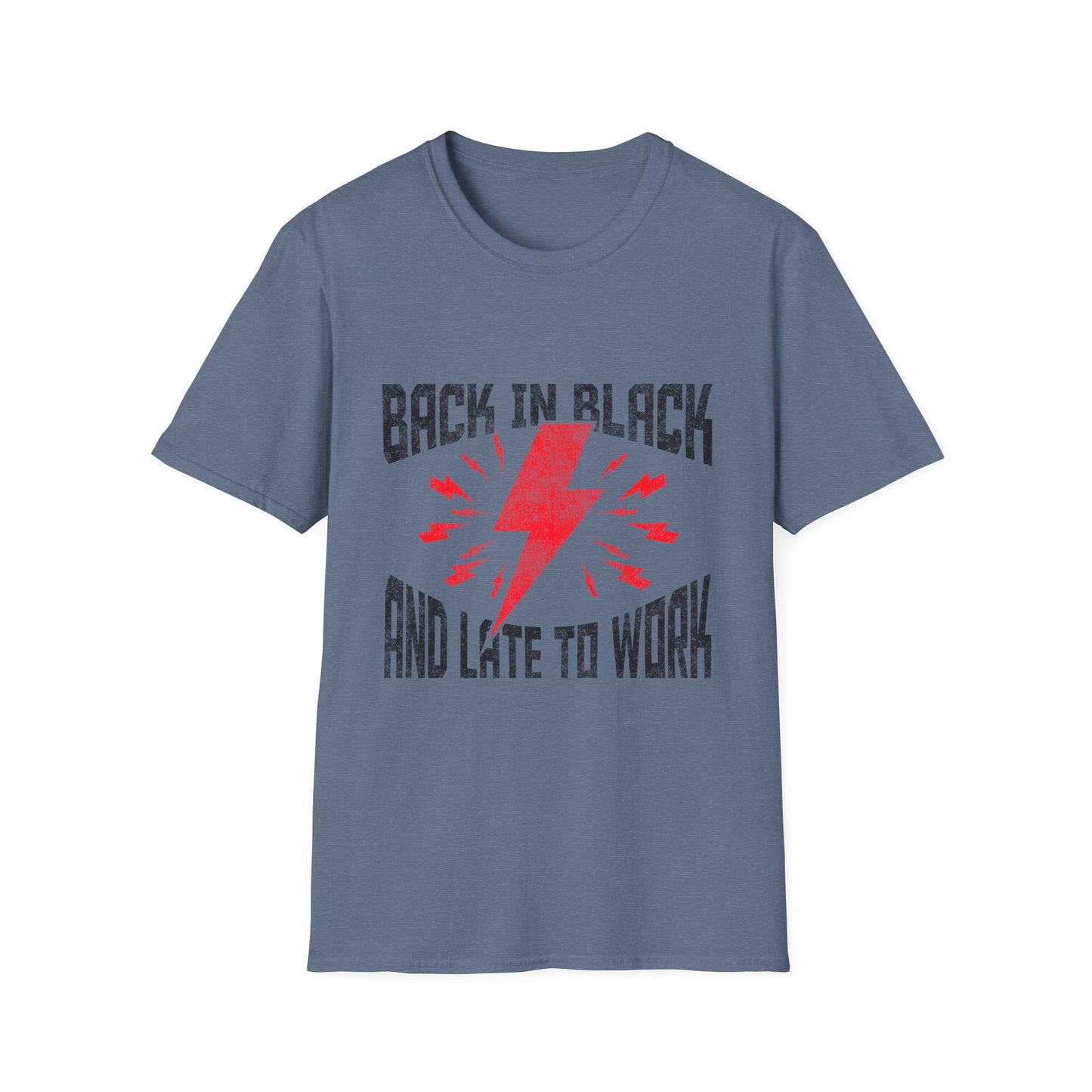 Rock & Roll T-Shirt | Back in Black, Late to Work Tee, Music Lover Gift, Casual Wear, Concert Outfit, Gift for Him/Her