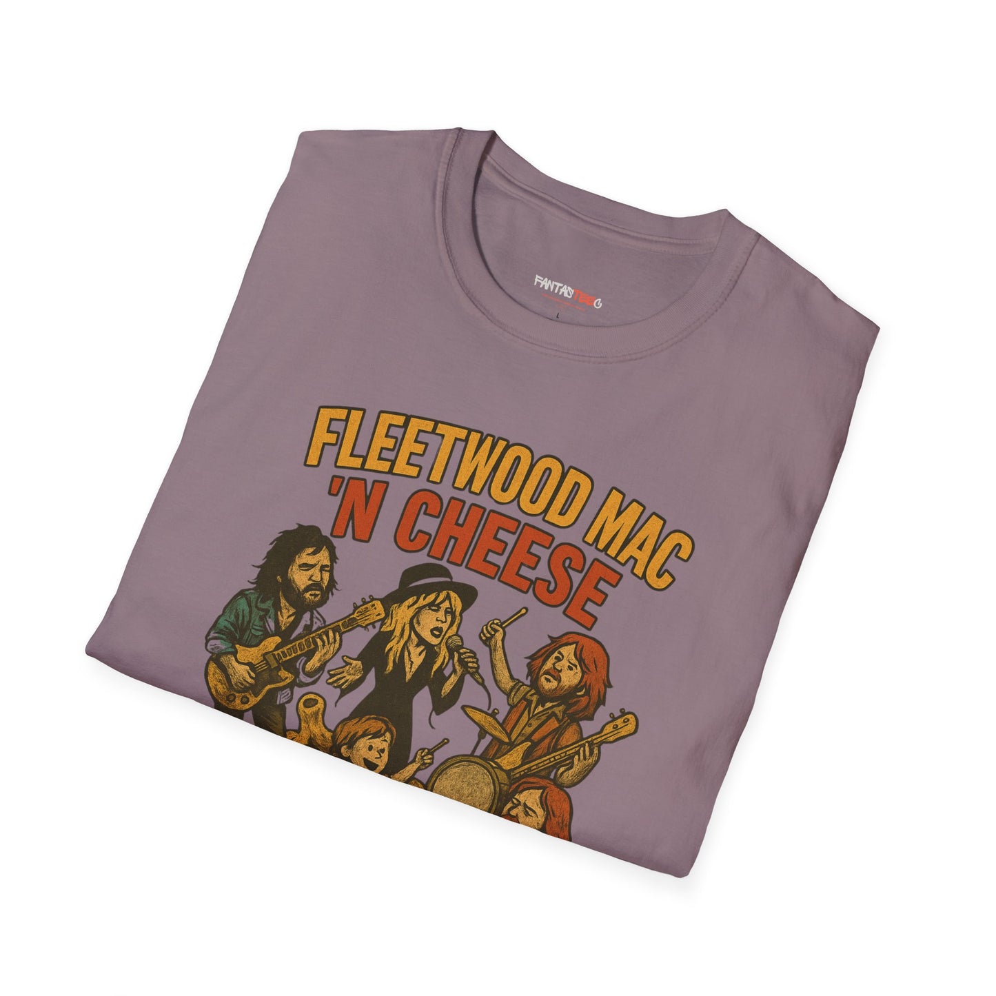 Funny Music-Themed T-Shirt, Fleetwood Mac 'n Cheese Graphic Tee, Unisex Tee for Foodies, Gift for Music Lovers, Casual Wear, Festival Shirt