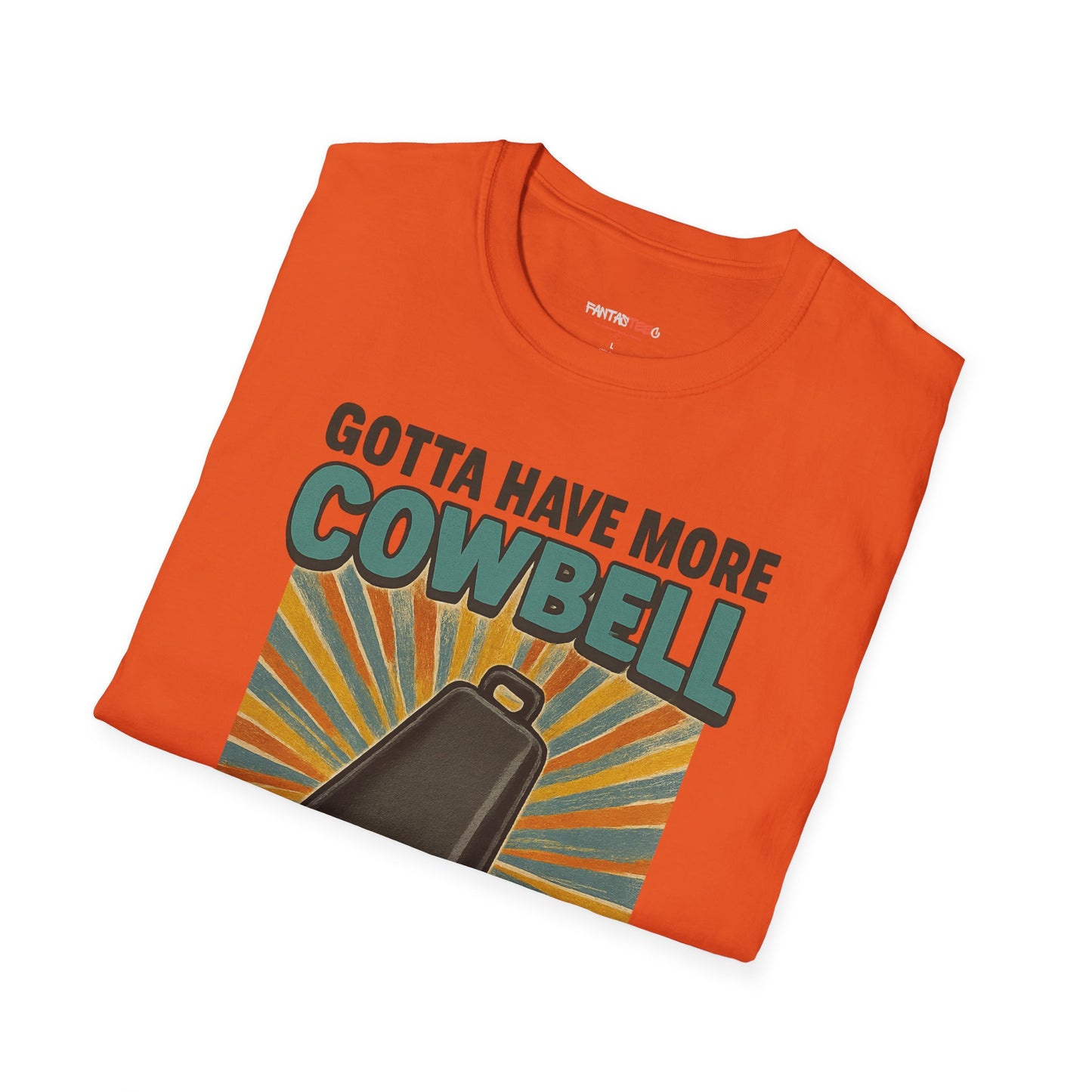Gotta Have More Cowbell Rainbow T-Shirt, Funny T-Shirt, Unisex Graphic Tee, Music Lover Gift, Whimsical Apparel, Fun Humor Shirt