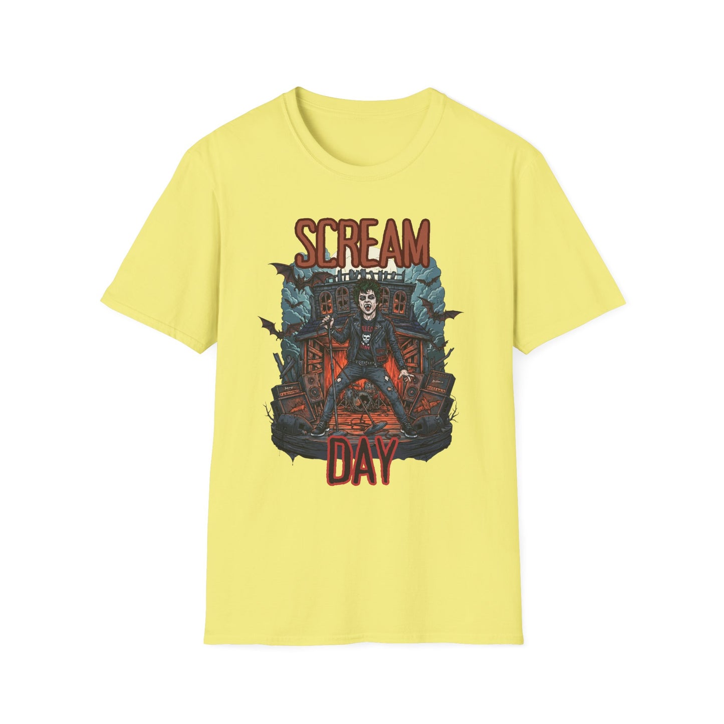 Halloween Themed Unisex T-Shirt, Casual Graphic Tee, Fall Fashion, Perfect for Costume Parties, Scream Day Celebration, Unique Gift Idea