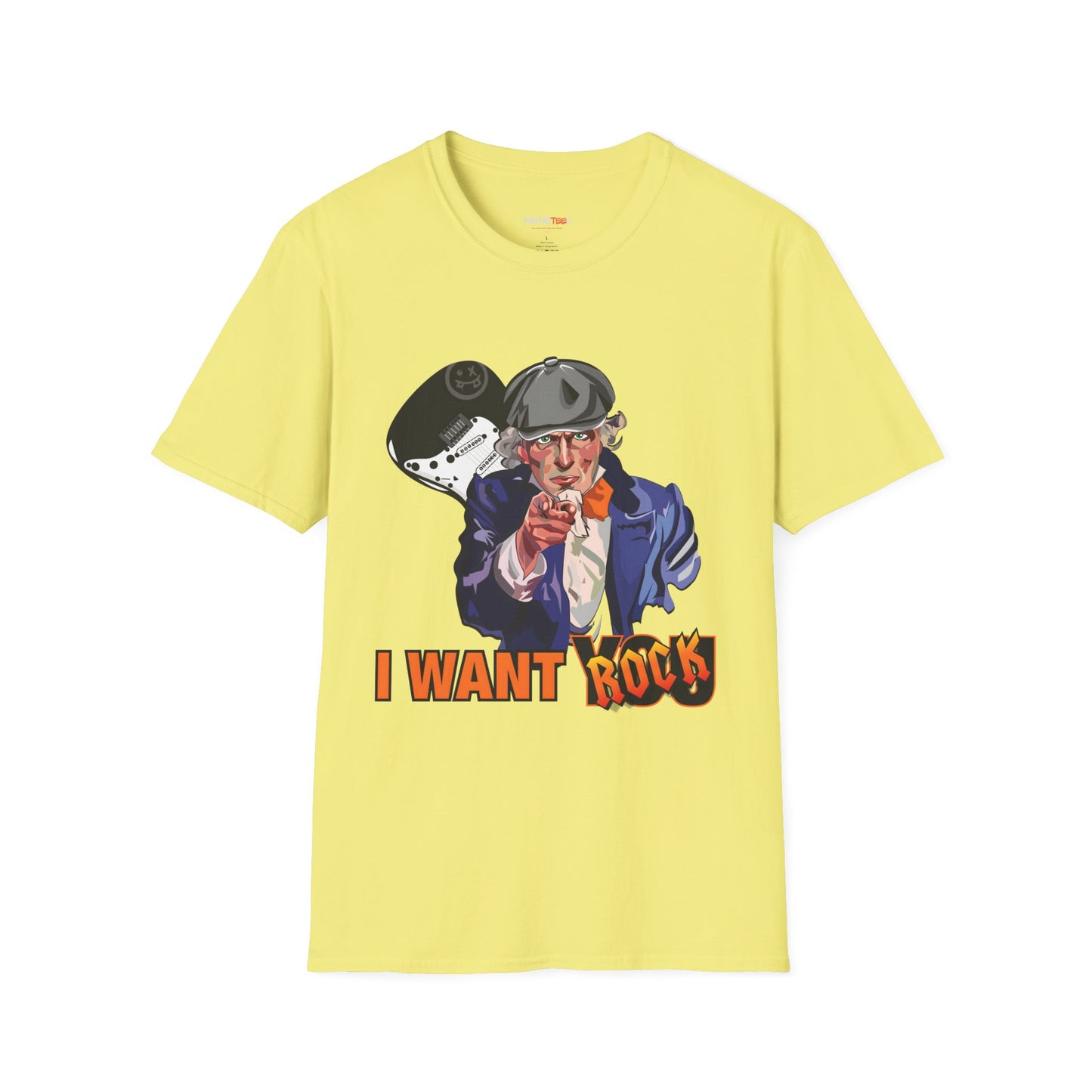 Uncle Rock, Unisex Softstyle, Music Lover Gift, Fun Graphic Tee.