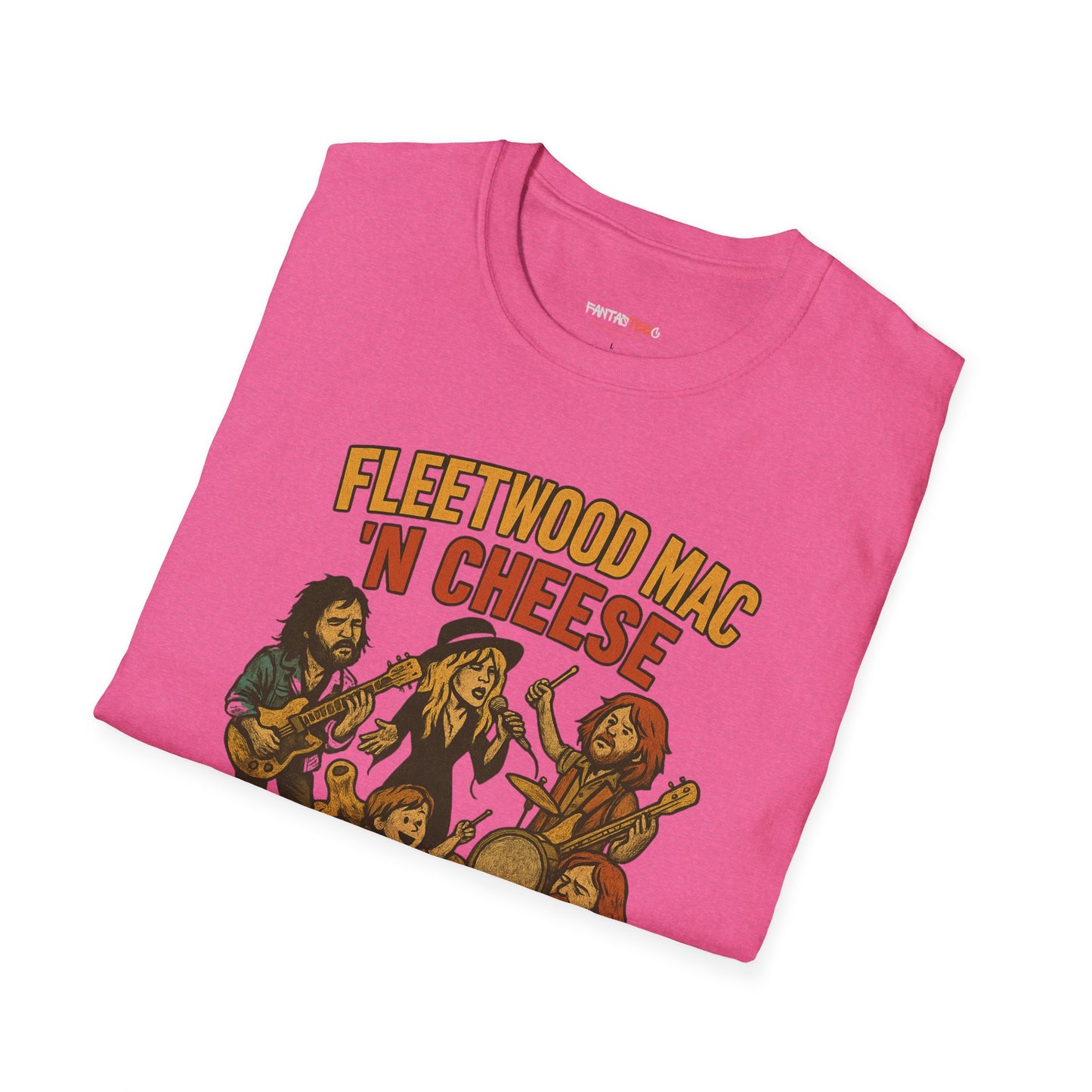 Funny Music-Themed T-Shirt, Fleetwood Mac 'n Cheese Graphic Tee, Unisex Tee for Foodies, Gift for Music Lovers, Casual Wear, Festival Shirt