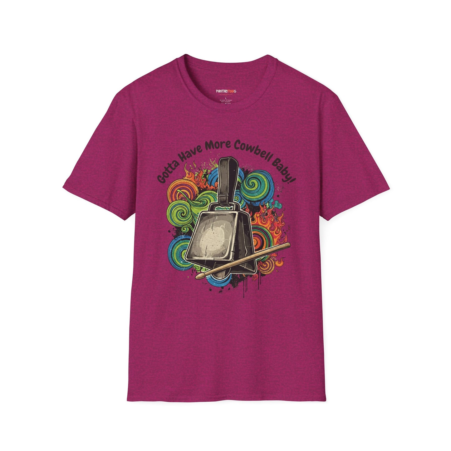 Gotta Have More Cowbell Unisex Softstyle T-Shirt | Fun Music Tribute Tee, Concert Wear, Gift for Musicians, Casual Style, Humor Shirt