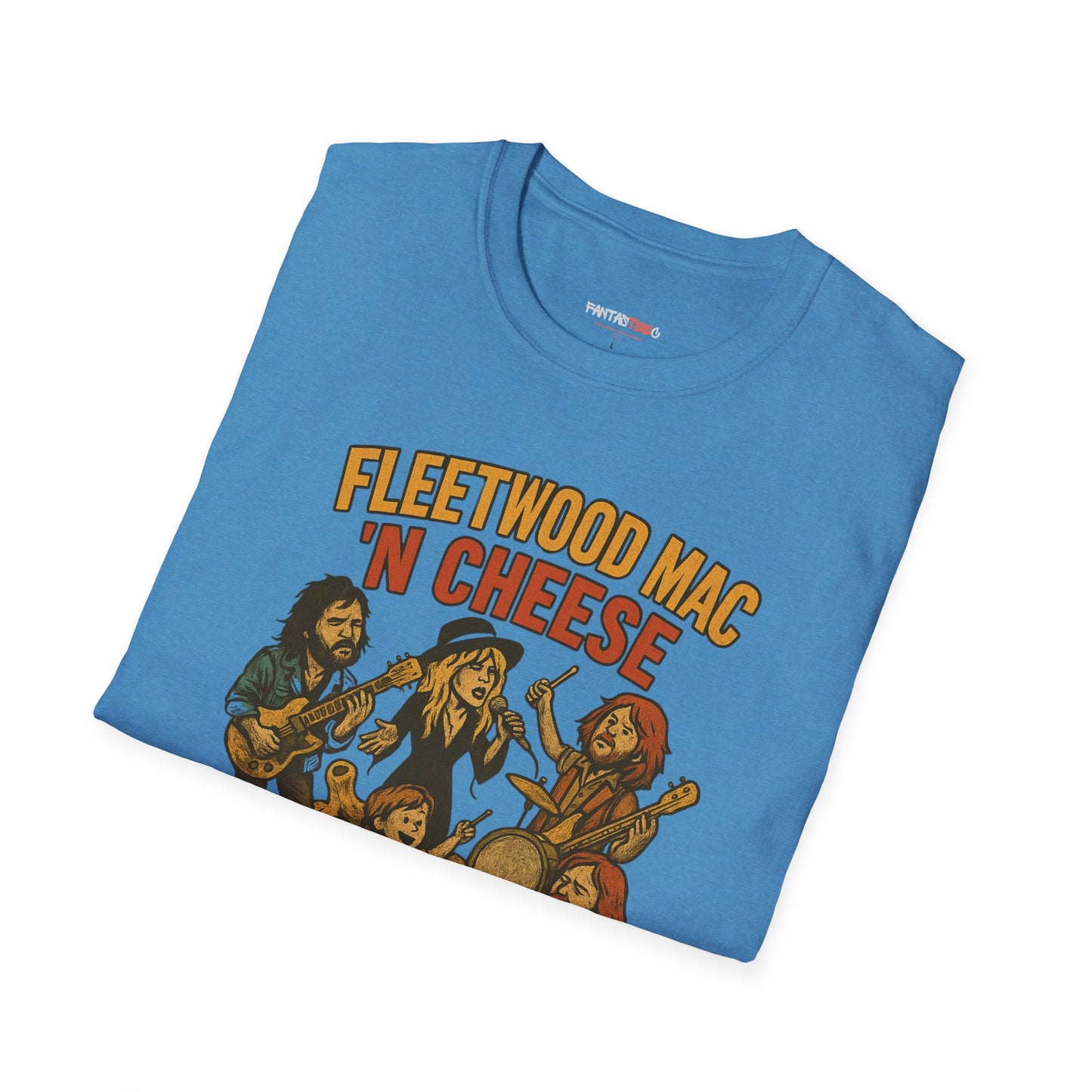 Funny Music-Themed T-Shirt, Fleetwood Mac 'n Cheese Graphic Tee, Unisex Tee for Foodies, Gift for Music Lovers, Casual Wear, Festival Shirt