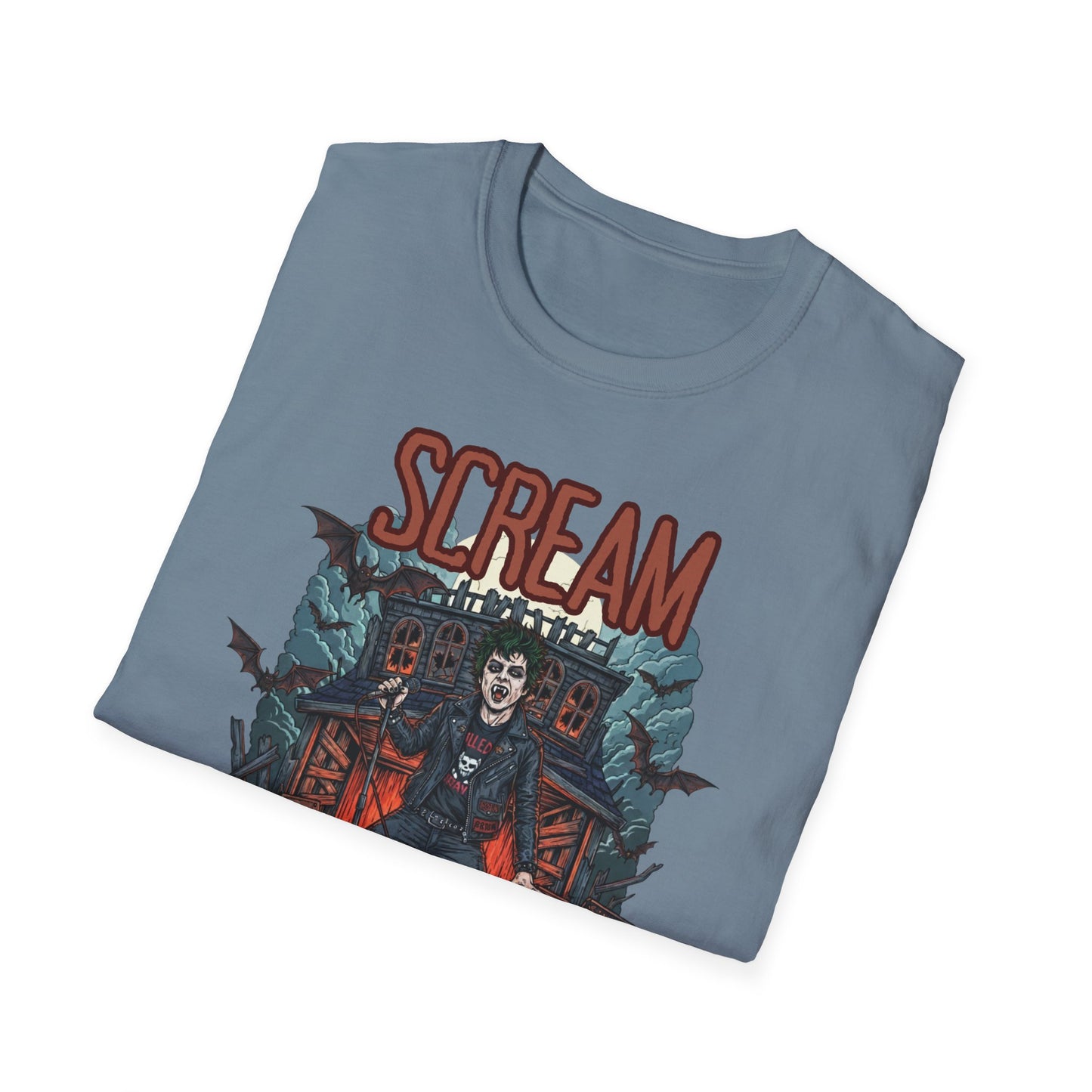 Halloween Themed Unisex T-Shirt, Casual Graphic Tee, Fall Fashion, Perfect for Costume Parties, Scream Day Celebration, Unique Gift Idea