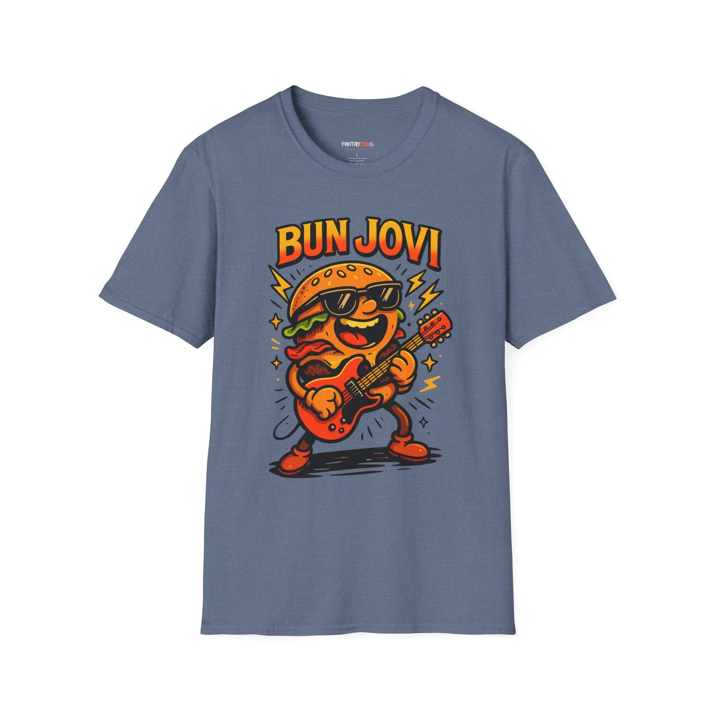 Bun Jovi Graphic Tee | Fun Unisex Softstyle T-Shirt | Music Lover Gift, Foodie Apparel, Festival Wear, Quirky Style, Concert Outfit