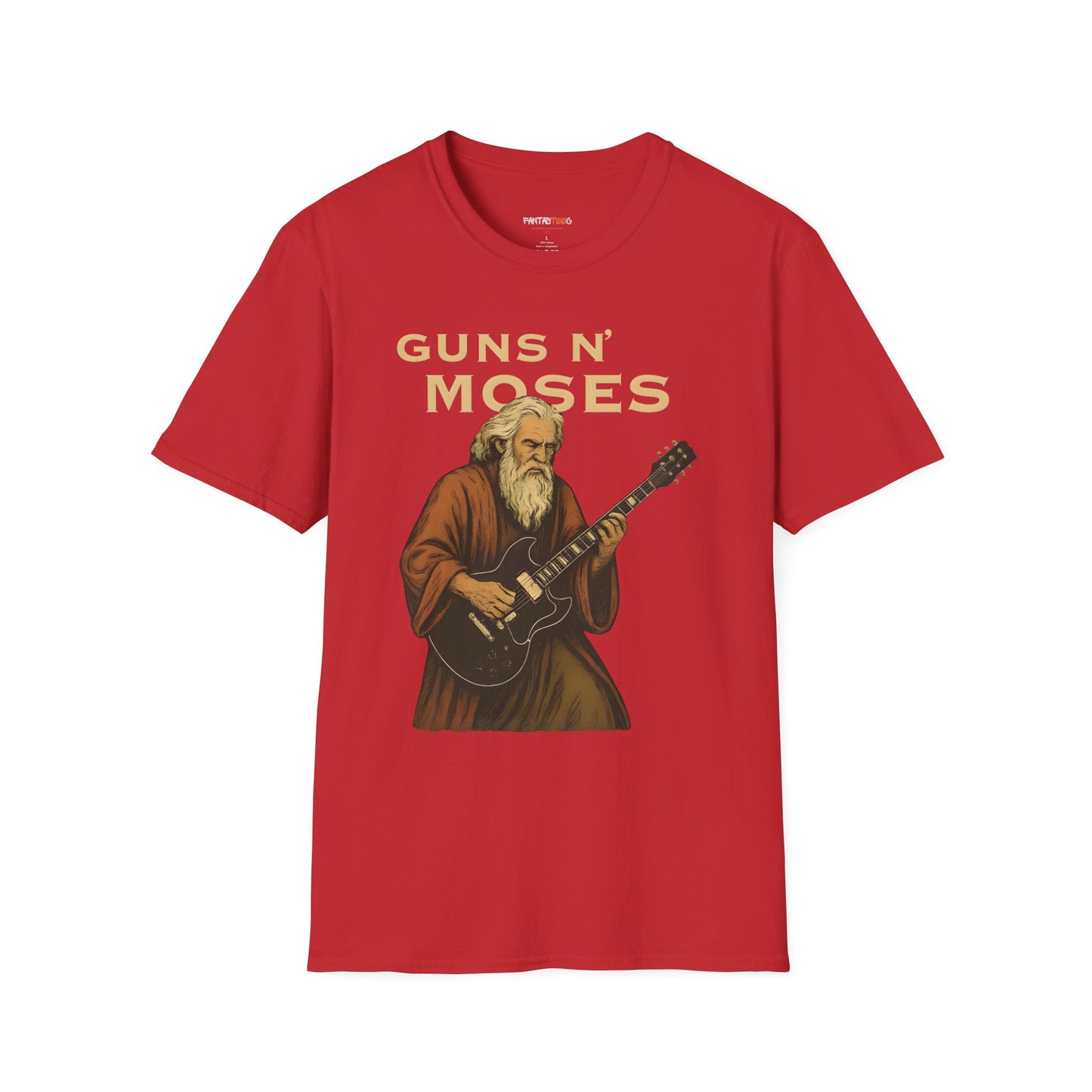 Guns N' Moses Graphic Tee - Unique Music Inspired Unisex Softstyle T-Shirt for Concerts, Gifting, Casual Wear, Music Lovers, Festivals