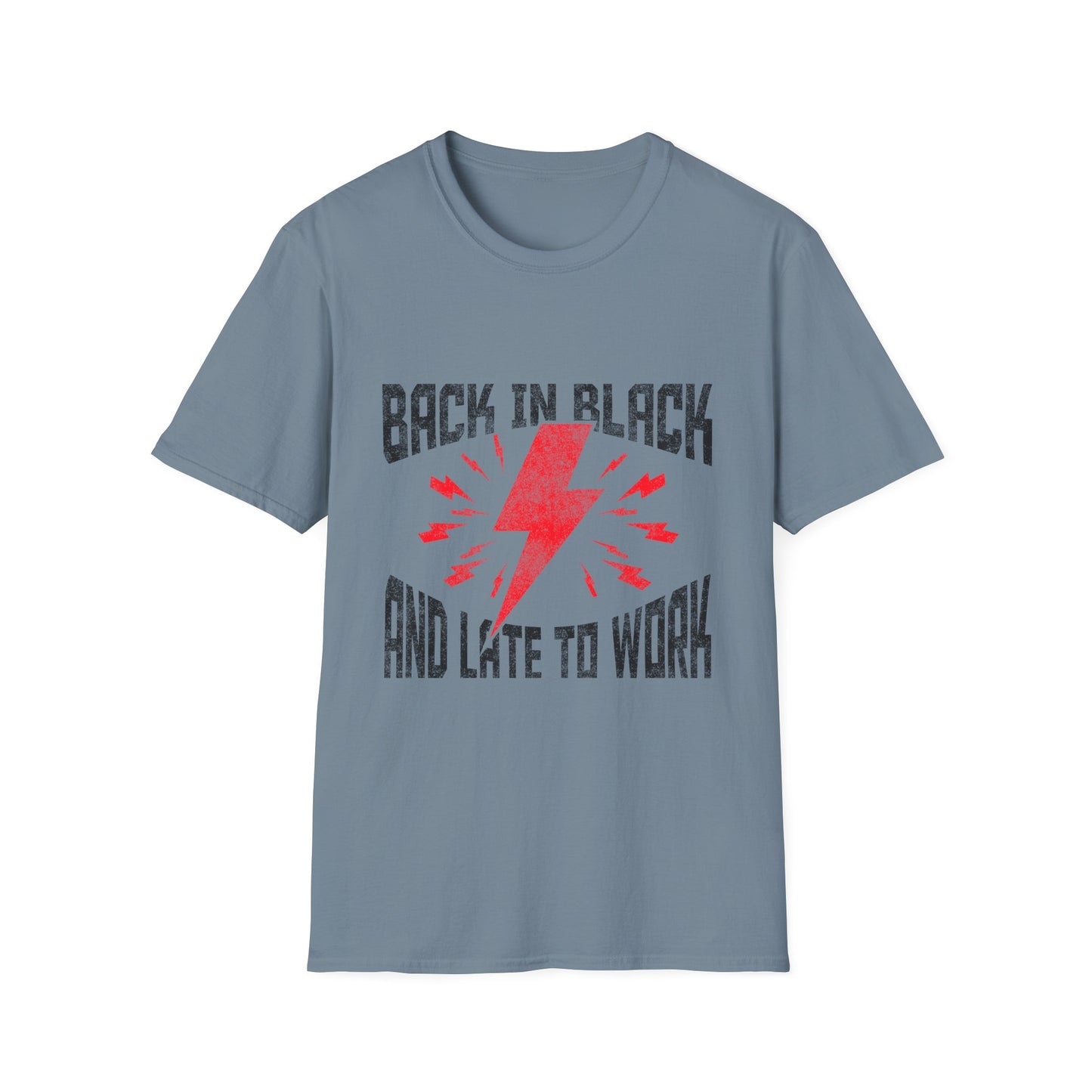 Rock & Roll T-Shirt | Back in Black, Late to Work Tee, Music Lover Gift, Casual Wear, Concert Outfit, Gift for Him/Her