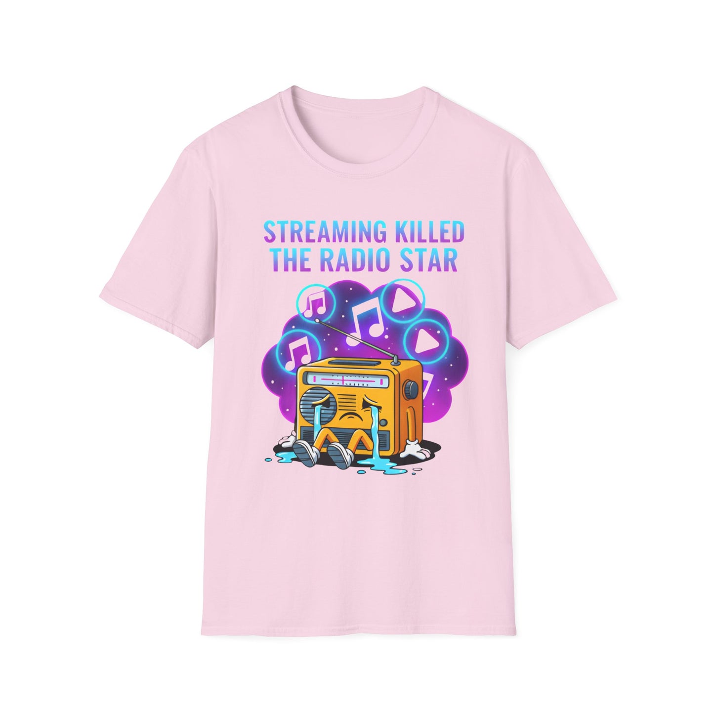 Streaming Killed the Radio Star, Retro Music Themed T-Shirt, Music Lover Gift, Stylish Tee,Unique Music T-Shirt, Gift for Musicians.