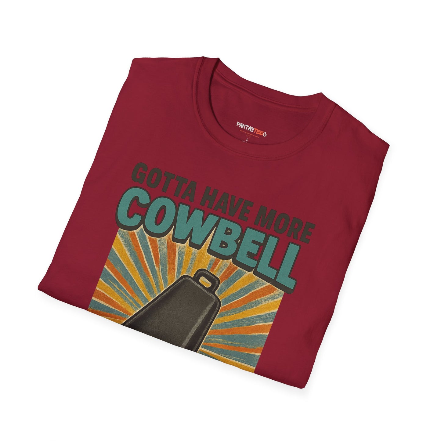 Gotta Have More Cowbell Rainbow T-Shirt, Funny T-Shirt, Unisex Graphic Tee, Music Lover Gift, Whimsical Apparel, Fun Humor Shirt