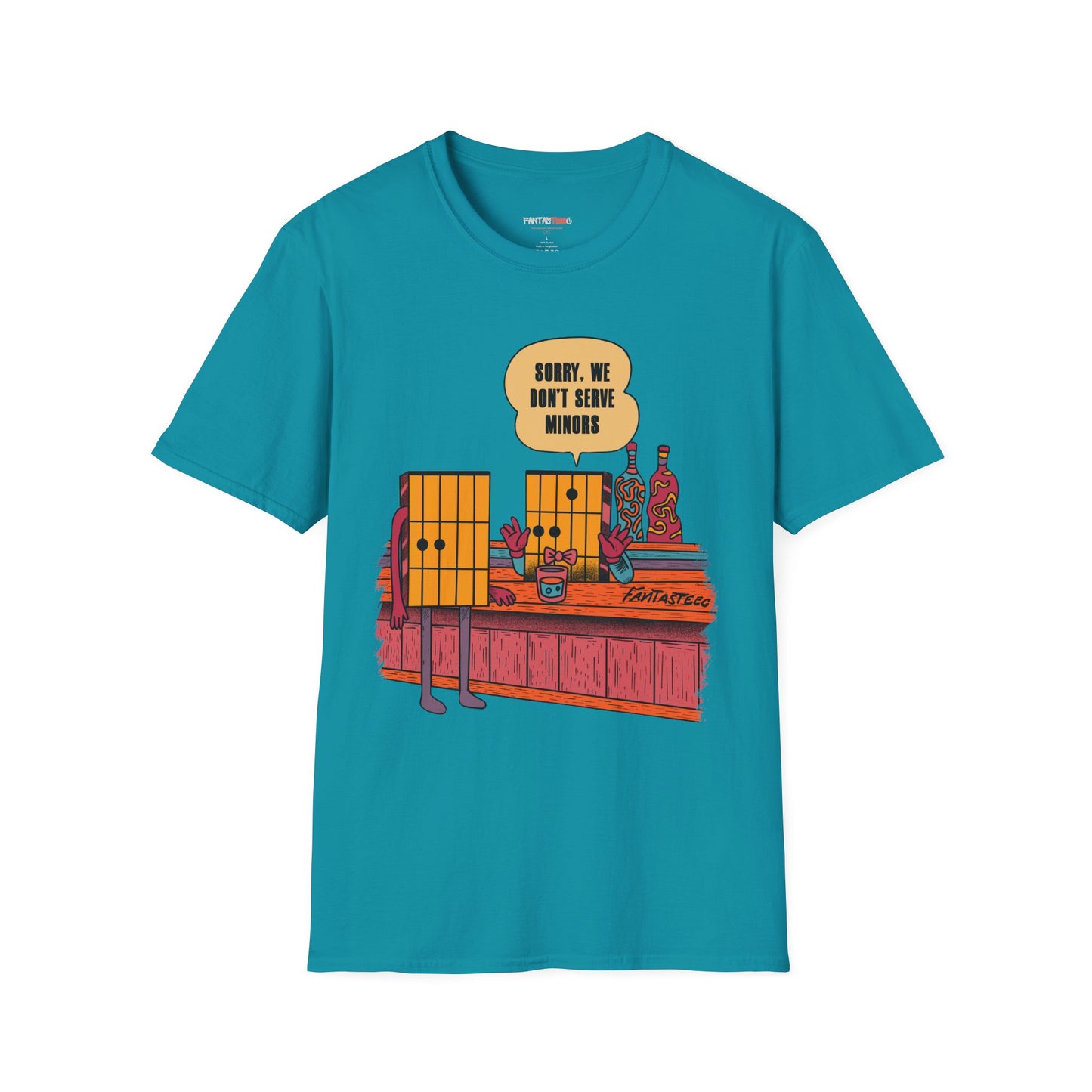 Funny Unisex Softstyle, We dont Serve Minors,Humorous Gift for Musicians,T-Shirt