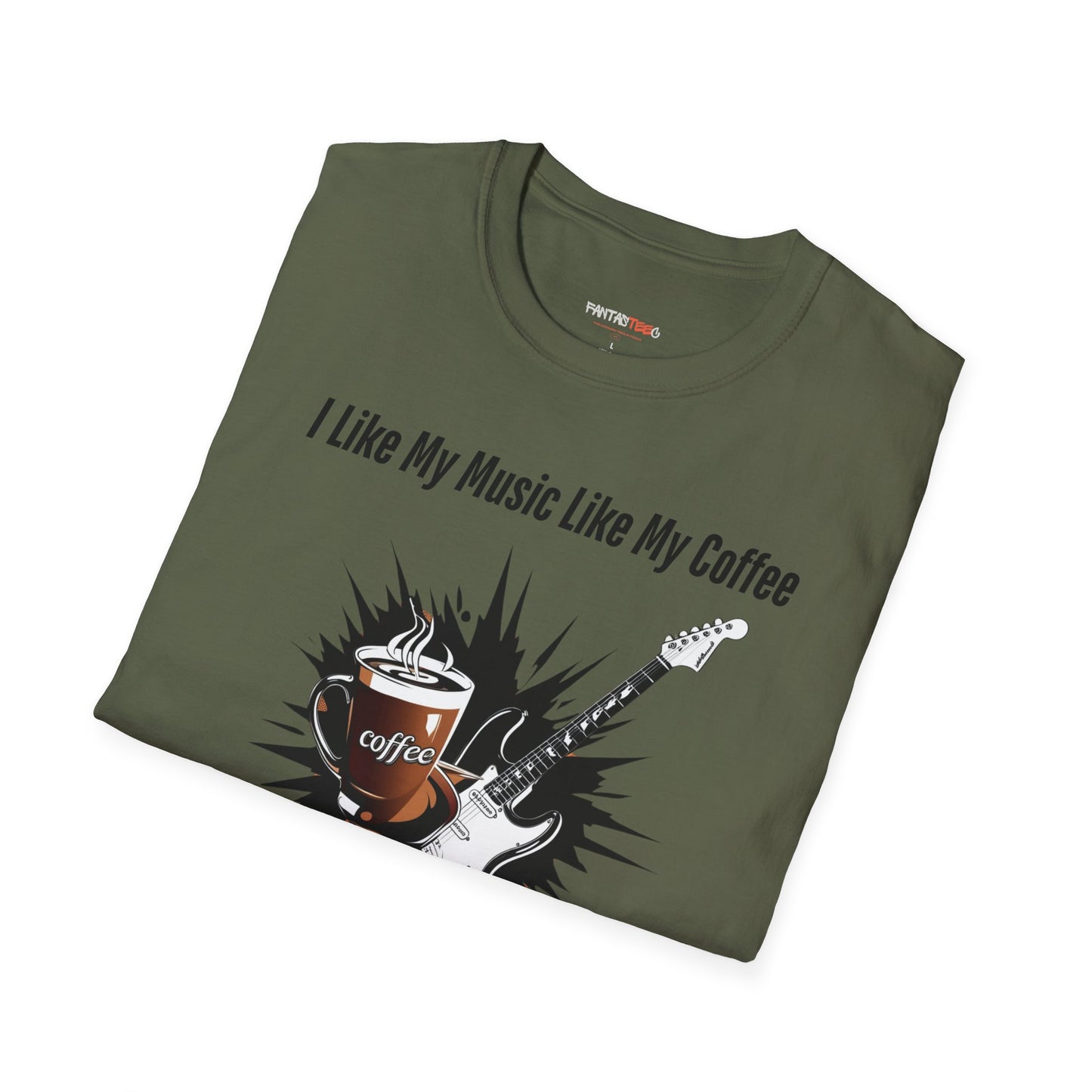 Rockin' Coffee Lover T-Shirt - Perfect Gift for Musicians, Coffee Enthusiasts, Birthdays, Music Festivals, Casual Wear