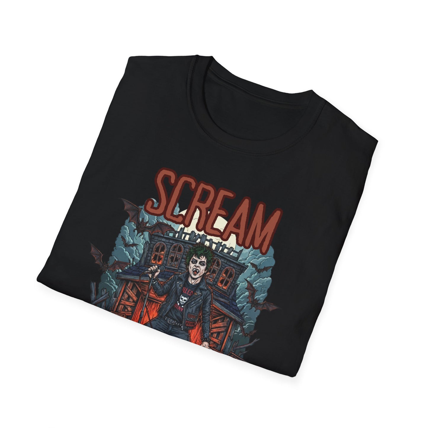 Halloween Themed Unisex T-Shirt, Casual Graphic Tee, Fall Fashion, Perfect for Costume Parties, Scream Day Celebration, Unique Gift Idea