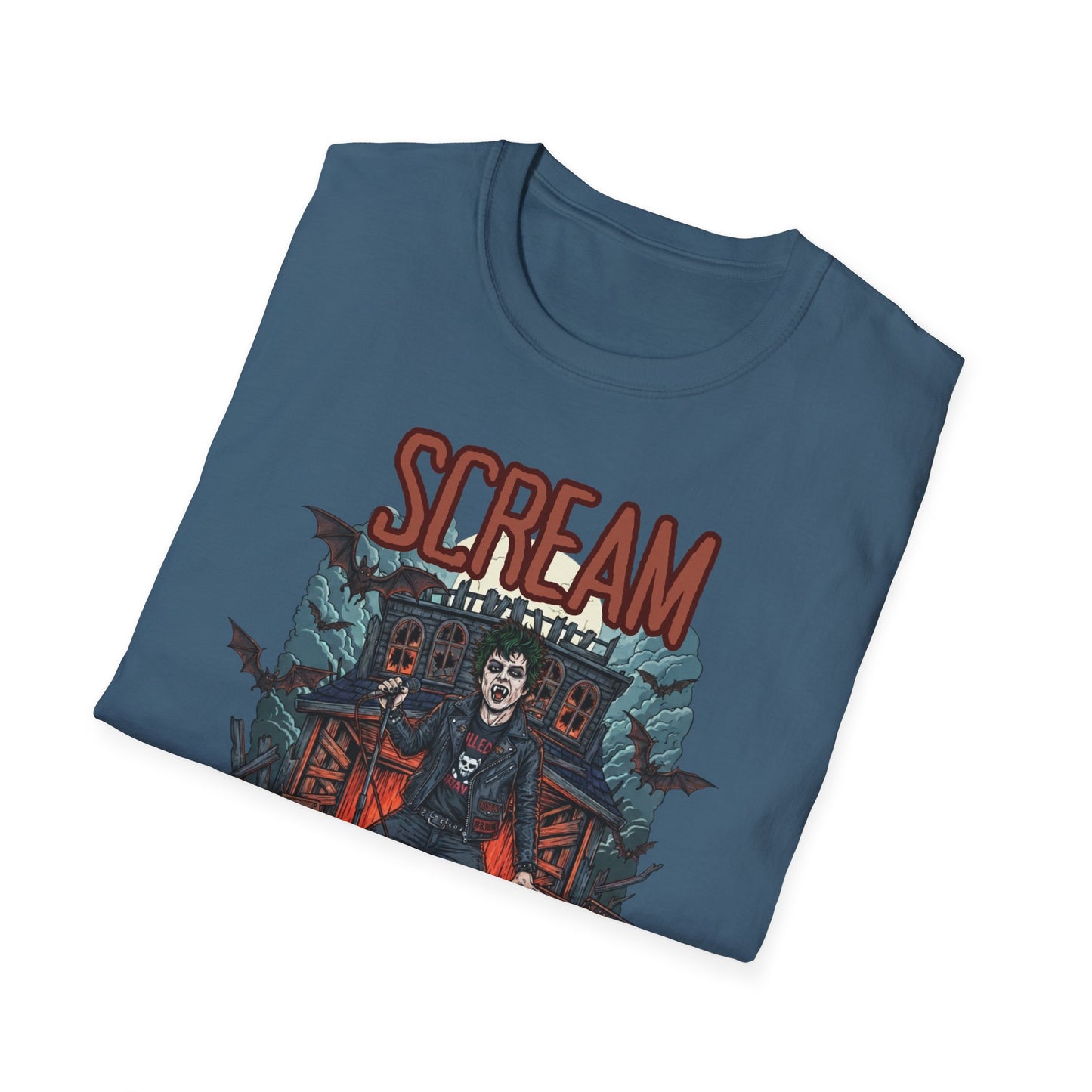 Halloween Themed Unisex T-Shirt, Casual Graphic Tee, Fall Fashion, Perfect for Costume Parties, Scream Day Celebration, Unique Gift Idea