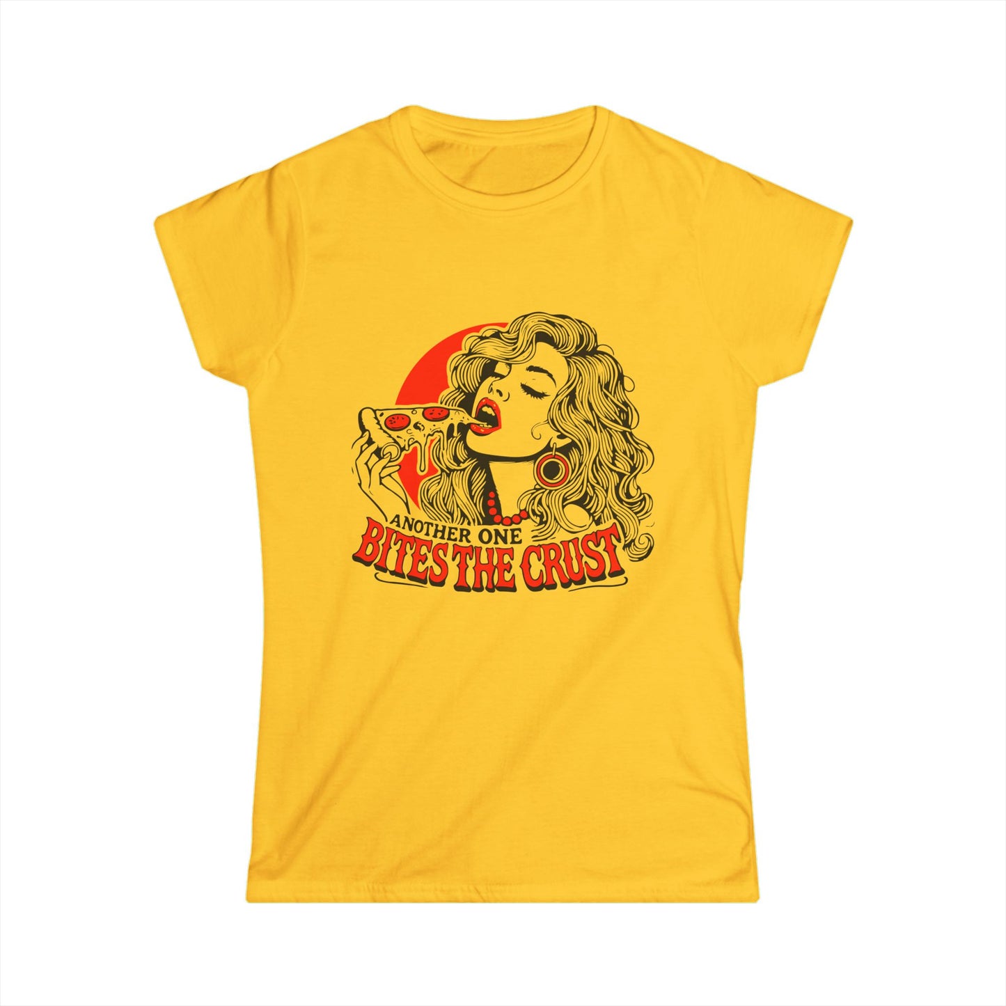 Women's Softstyle Tee, Another one bites the crust T-Shirt, Perfect Gift for Foodies, Casual Wear