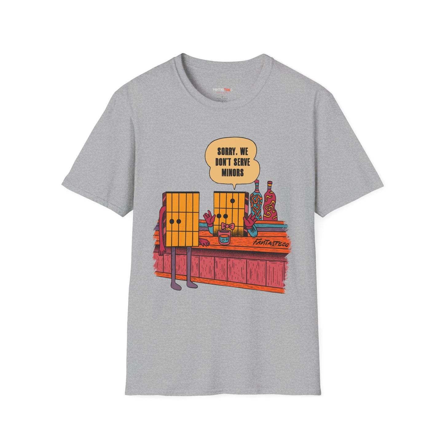 Funny Unisex Softstyle, We dont Serve Minors,Humorous Gift for Musicians,T-Shirt