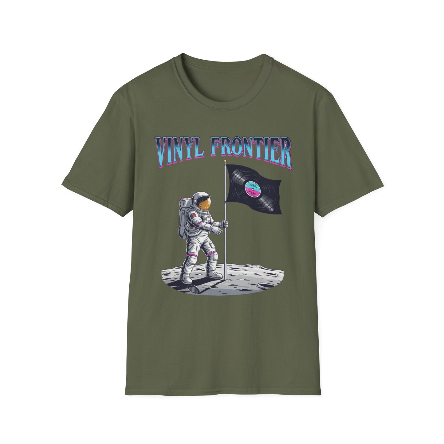 Vinyl Frontier Astronaut T-Shirt, Unisex Graphic Tee, Space Lover Gift, Casual Style, Summer Wear, Unique T-Shirt