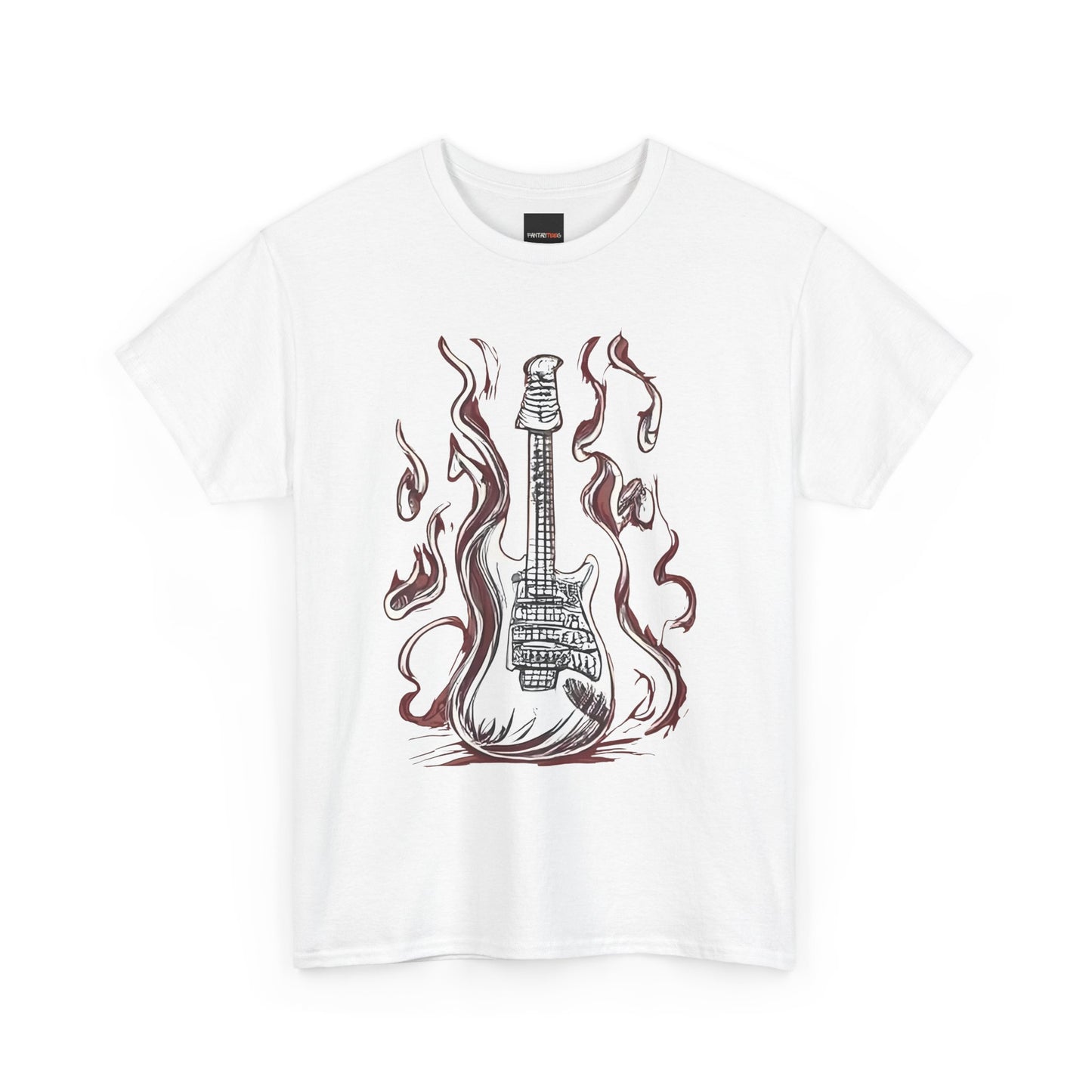 Guitar Flames Unisex Tee, Awesome Guitar sketch design, cool gift, Music tshirt