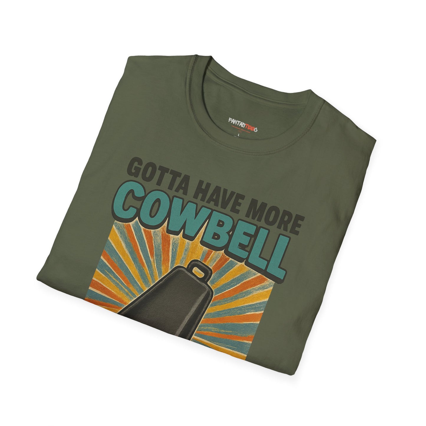 Gotta Have More Cowbell Rainbow T-Shirt, Funny T-Shirt, Unisex Graphic Tee, Music Lover Gift, Whimsical Apparel, Fun Humor Shirt