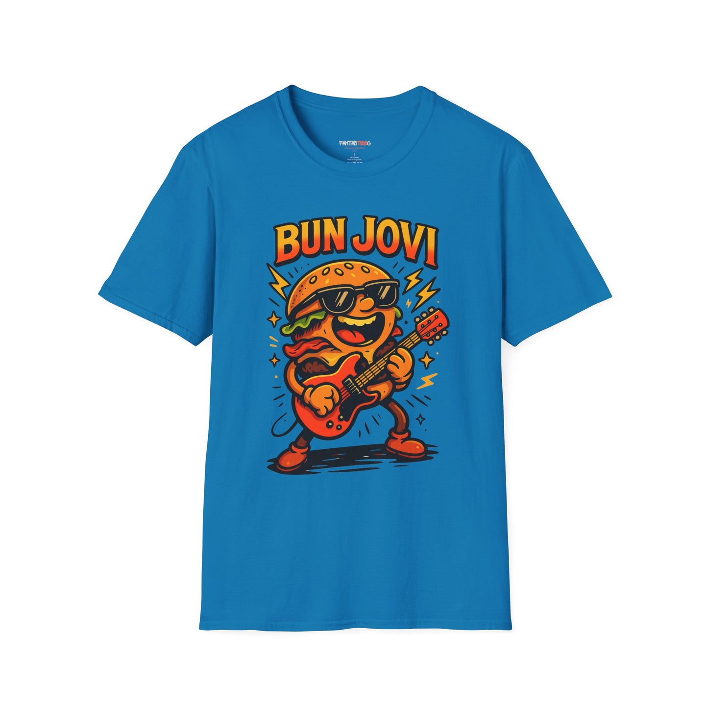 Bun Jovi Graphic Tee | Fun Unisex Softstyle T-Shirt | Music Lover Gift, Foodie Apparel, Festival Wear, Quirky Style, Concert Outfit