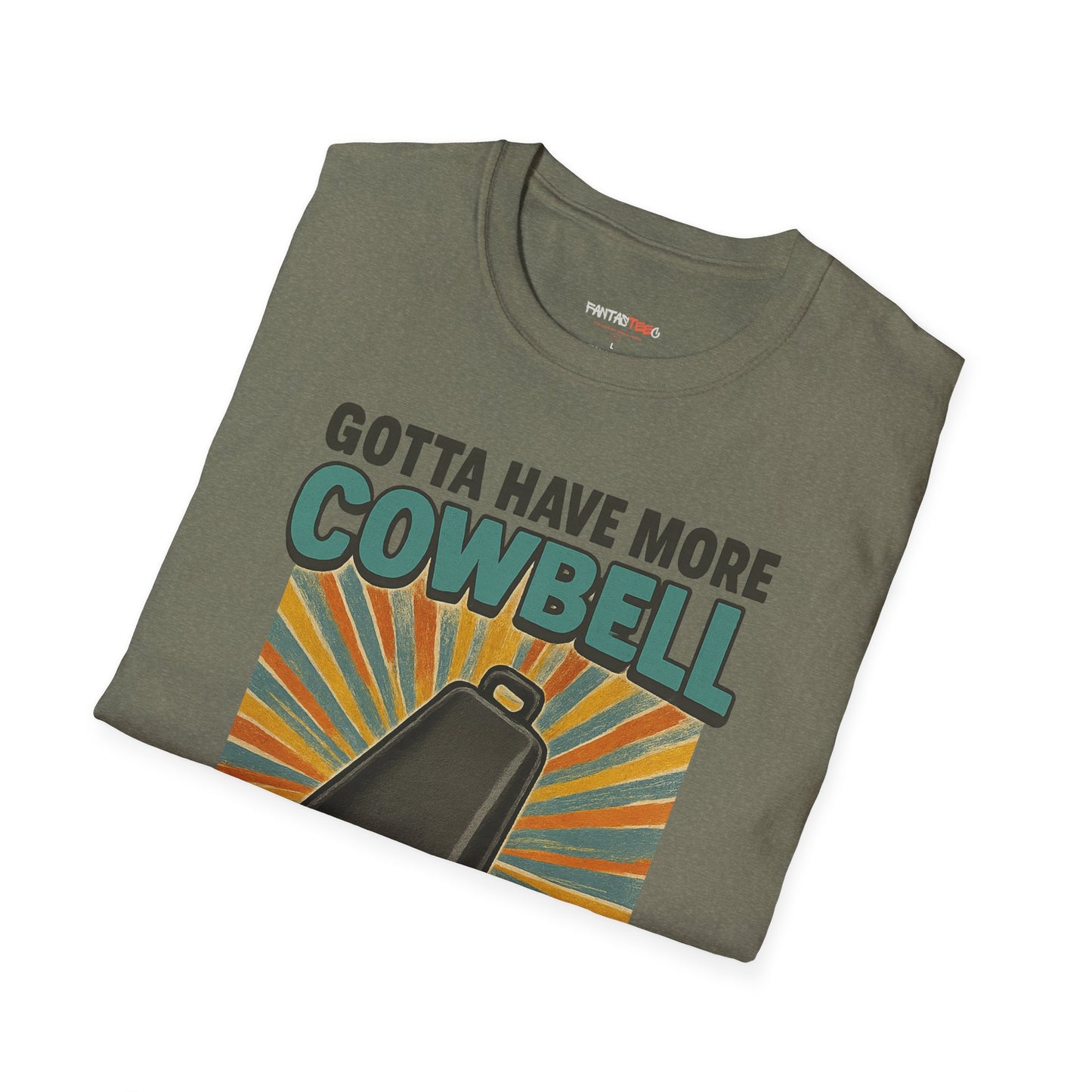 Gotta Have More Cowbell Rainbow T-Shirt, Funny T-Shirt, Unisex Graphic Tee, Music Lover Gift, Whimsical Apparel, Fun Humor Shirt