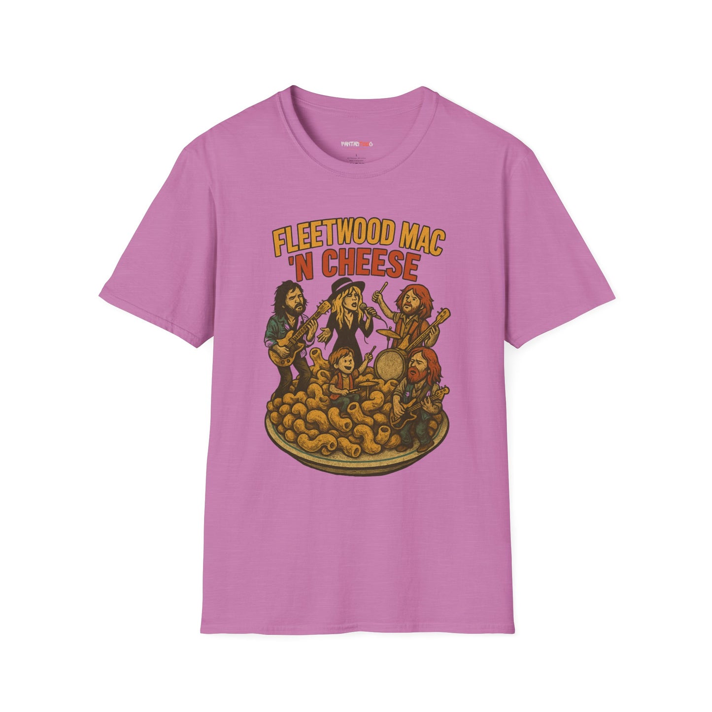Funny Music-Themed T-Shirt, Fleetwood Mac 'n Cheese Graphic Tee, Unisex Tee for Foodies, Gift for Music Lovers, Casual Wear, Festival Shirt
