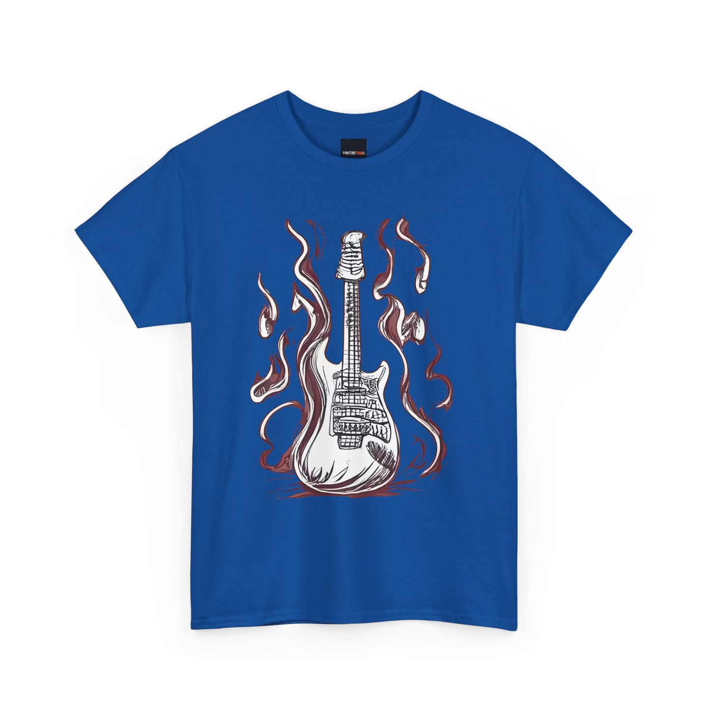 Guitar Flames Unisex Tee, Awesome Guitar sketch design, cool gift, Music tshirt