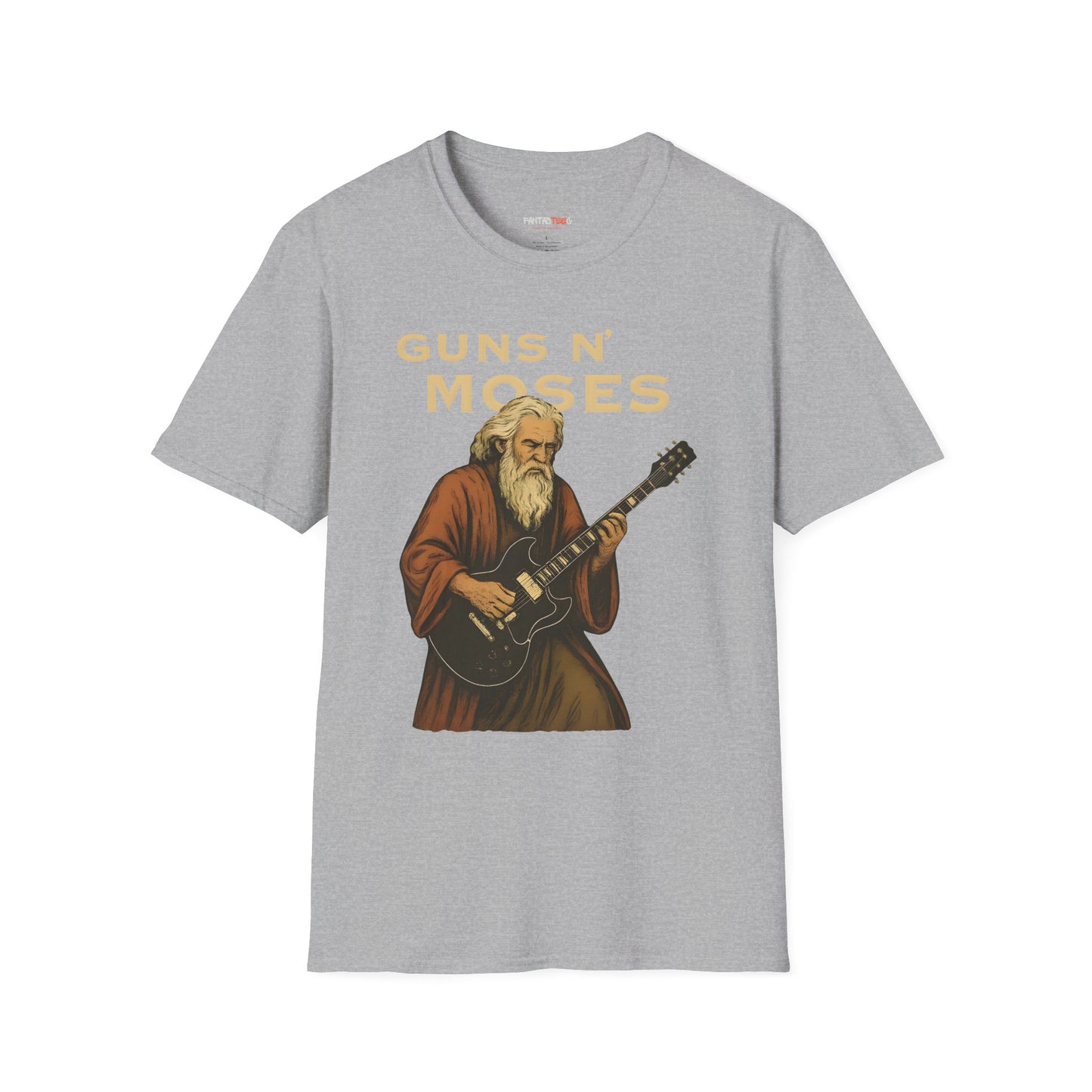 Guns N' Moses Graphic Tee - Unique Music Inspired Unisex Softstyle T-Shirt for Concerts, Gifting, Casual Wear, Music Lovers, Festivals