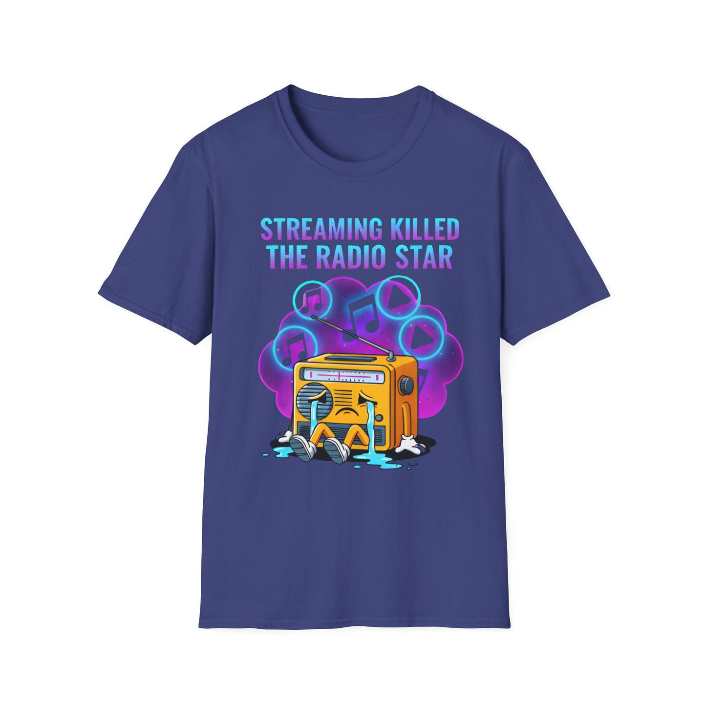 Streaming Killed the Radio Star, Retro Music Themed T-Shirt, Music Lover Gift, Stylish Tee,Unique Music T-Shirt, Gift for Musicians.