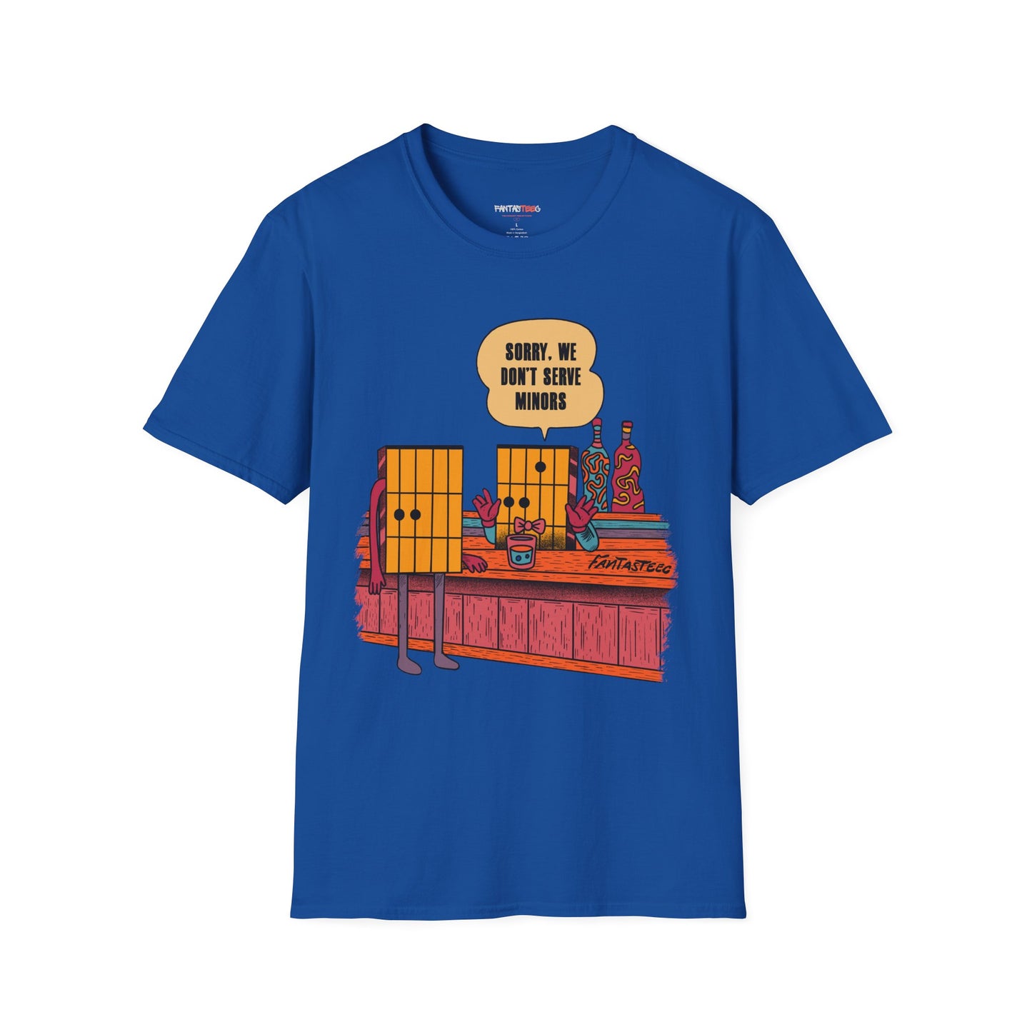 Funny Unisex Softstyle, We dont Serve Minors,Humorous Gift for Musicians,T-Shirt