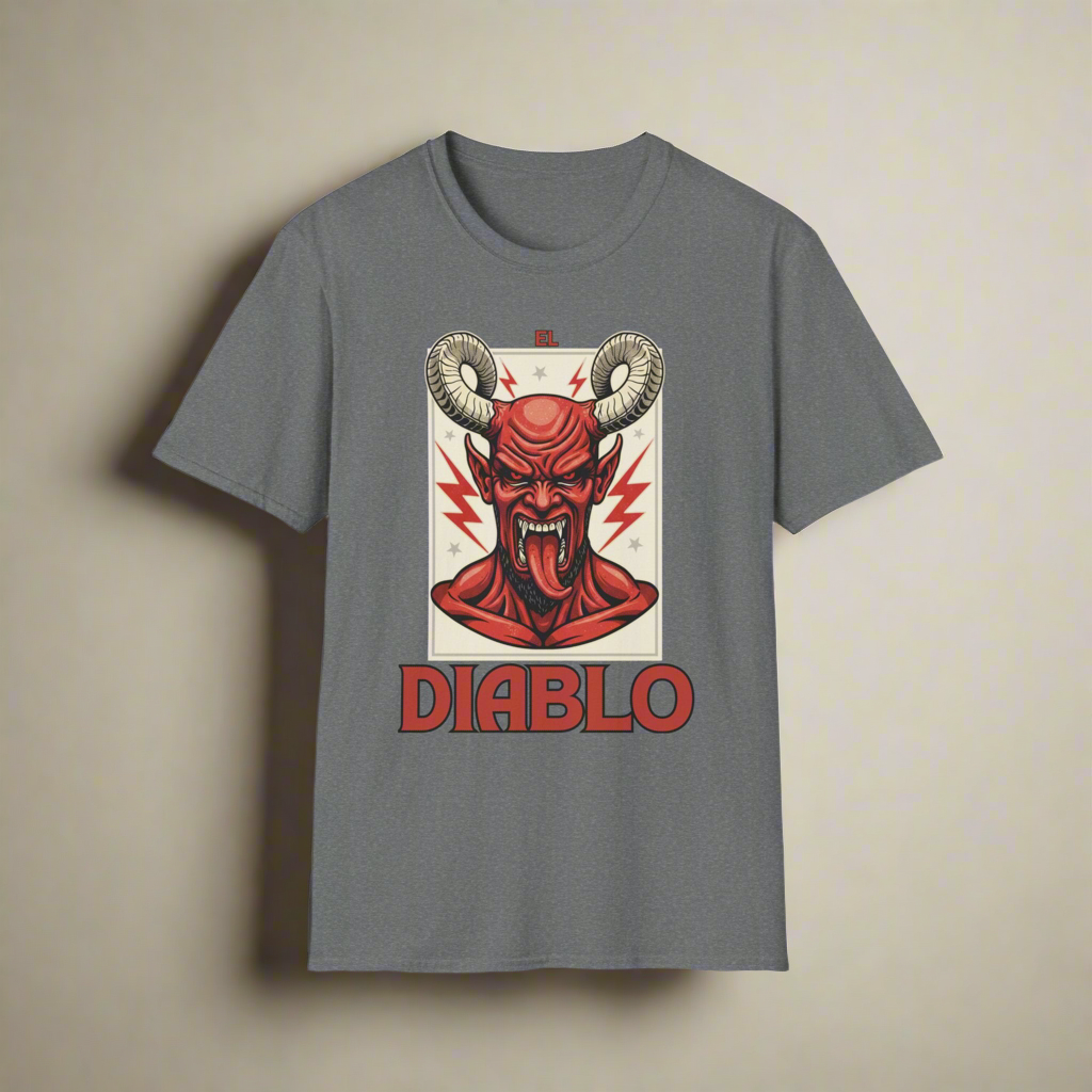 Diablo Graphic T-Shirt - Unisex Softstyle Tee for Music Lovers, Halloween Costume, Unique Gift, Vintage Style, Casual Wear