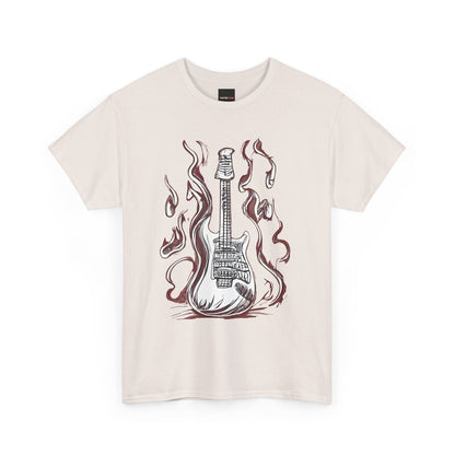 Guitar Flames Unisex Tee, Awesome Guitar sketch design, cool gift, Music tshirt