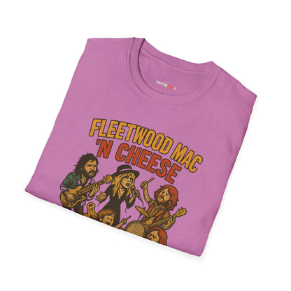 Funny Music-Themed T-Shirt, Fleetwood Mac 'n Cheese Graphic Tee, Unisex Tee for Foodies, Gift for Music Lovers, Casual Wear, Festival Shirt