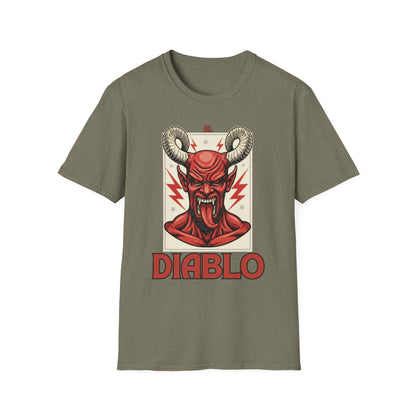 Diablo Graphic T-Shirt - Unisex Softstyle Tee for Music Lovers, Halloween Costume, Unique Gift, Vintage Style, Casual Wear