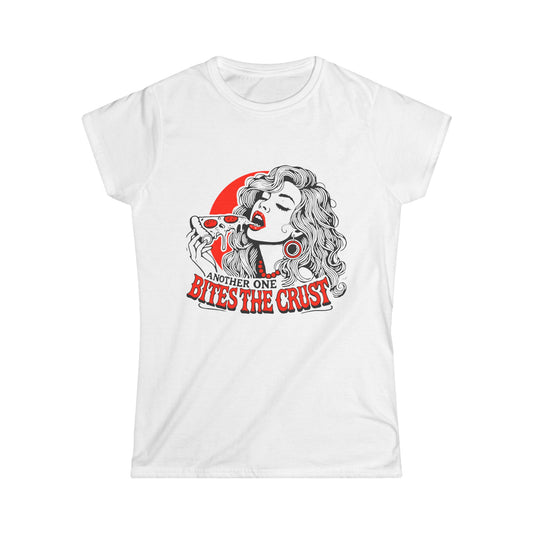 Women's Softstyle Tee, Another one bites the crust T-Shirt, Perfect Gift for Foodies, Casual Wear