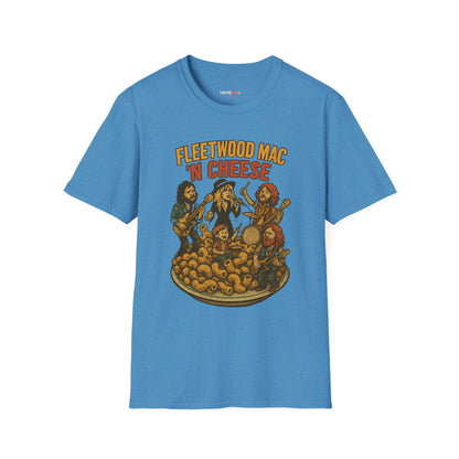 Funny Music-Themed T-Shirt, Fleetwood Mac 'n Cheese Graphic Tee, Unisex Tee for Foodies, Gift for Music Lovers, Casual Wear, Festival Shirt