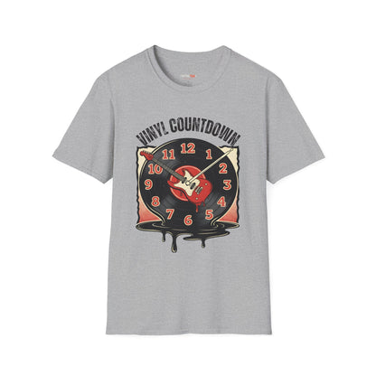 Vinyl Countdown T-Shirt, Music Lover Gift, Unisex Softstyle Tee, Vintage Vinyl Design, Perfect for Music Festivals, Casual Wear